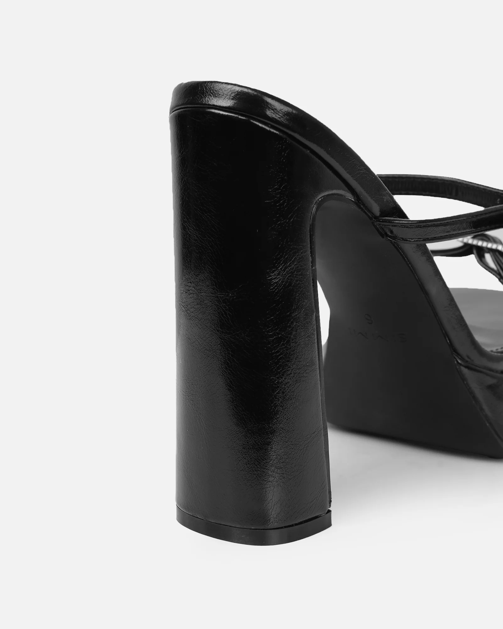 Maura Black Diamante Buckle Platform Sandals - Image 3