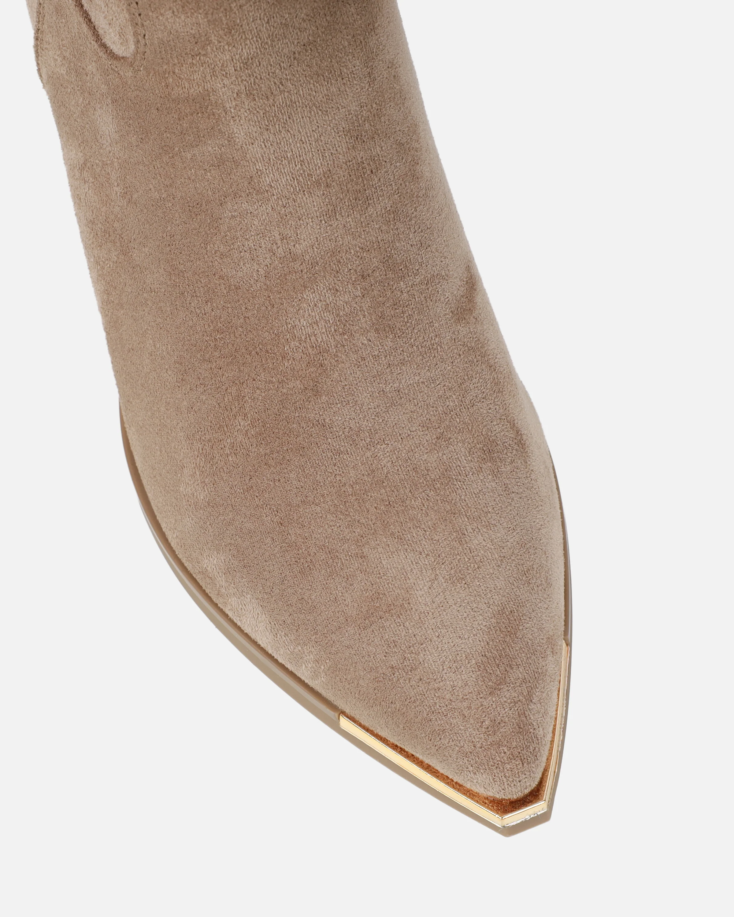 Maurice Beige Faux Suede Calf Western Boots - Image 4