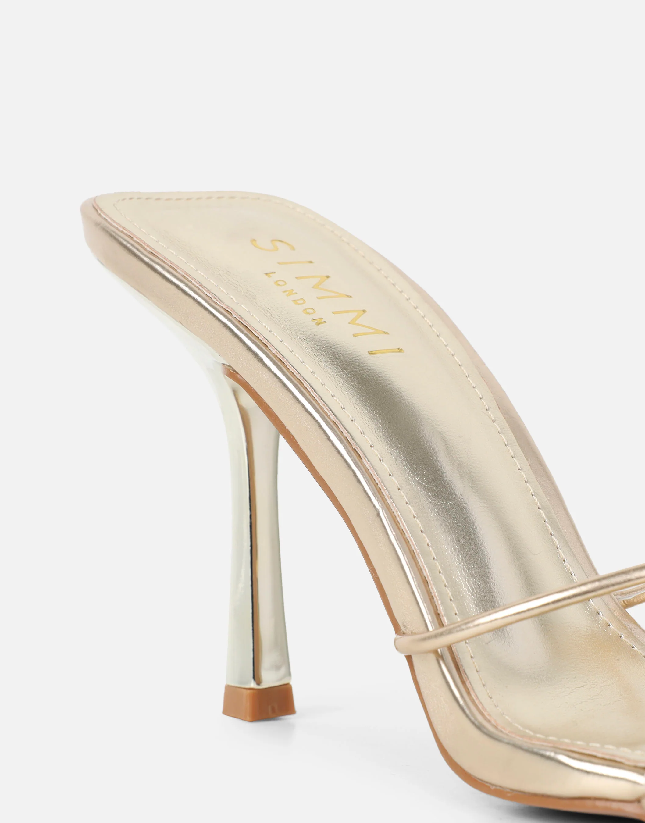 Mindy Gold Metalic Heeled Mules - Image 3
