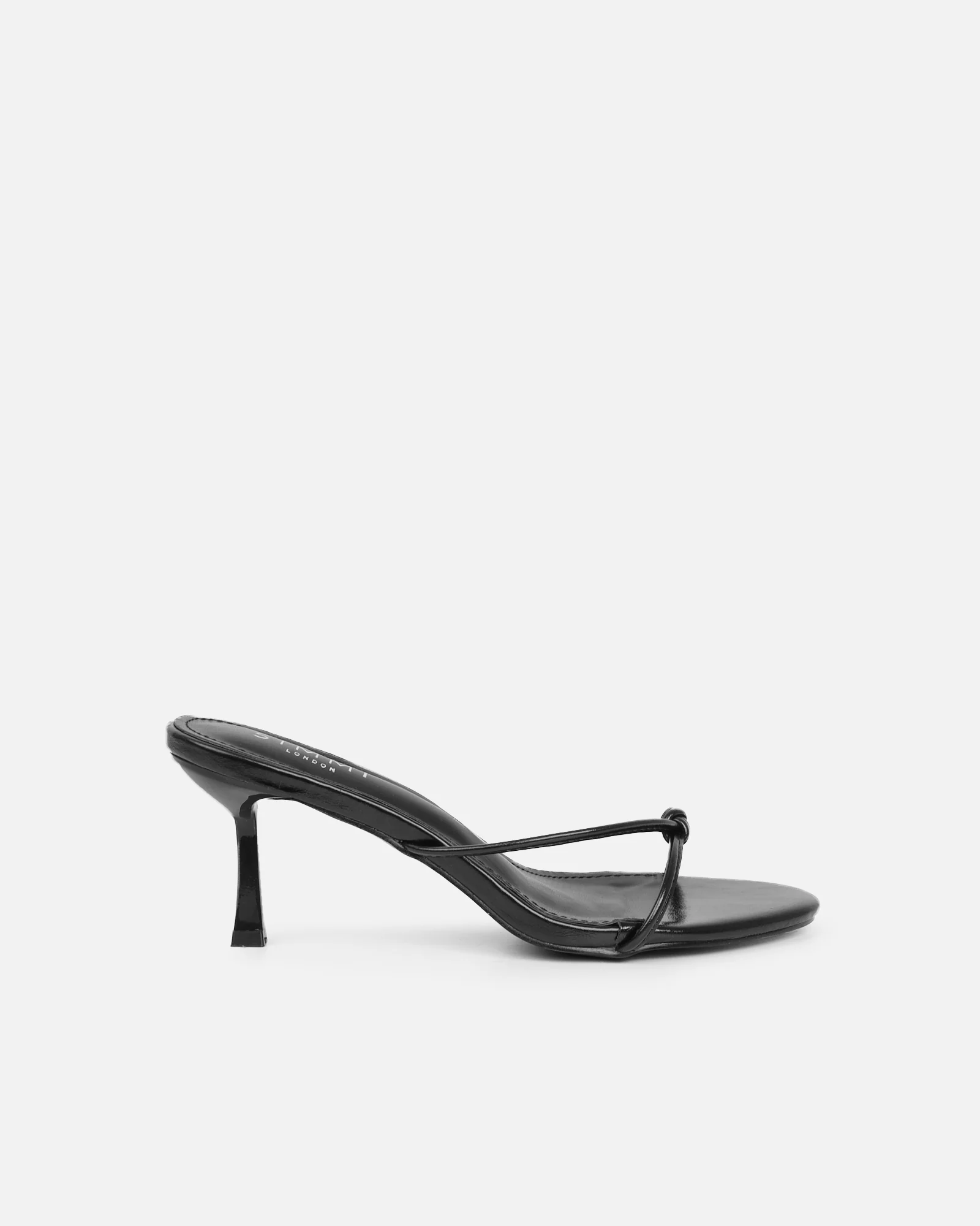 Mines Black Shine Mid Heel Mules - Image 2