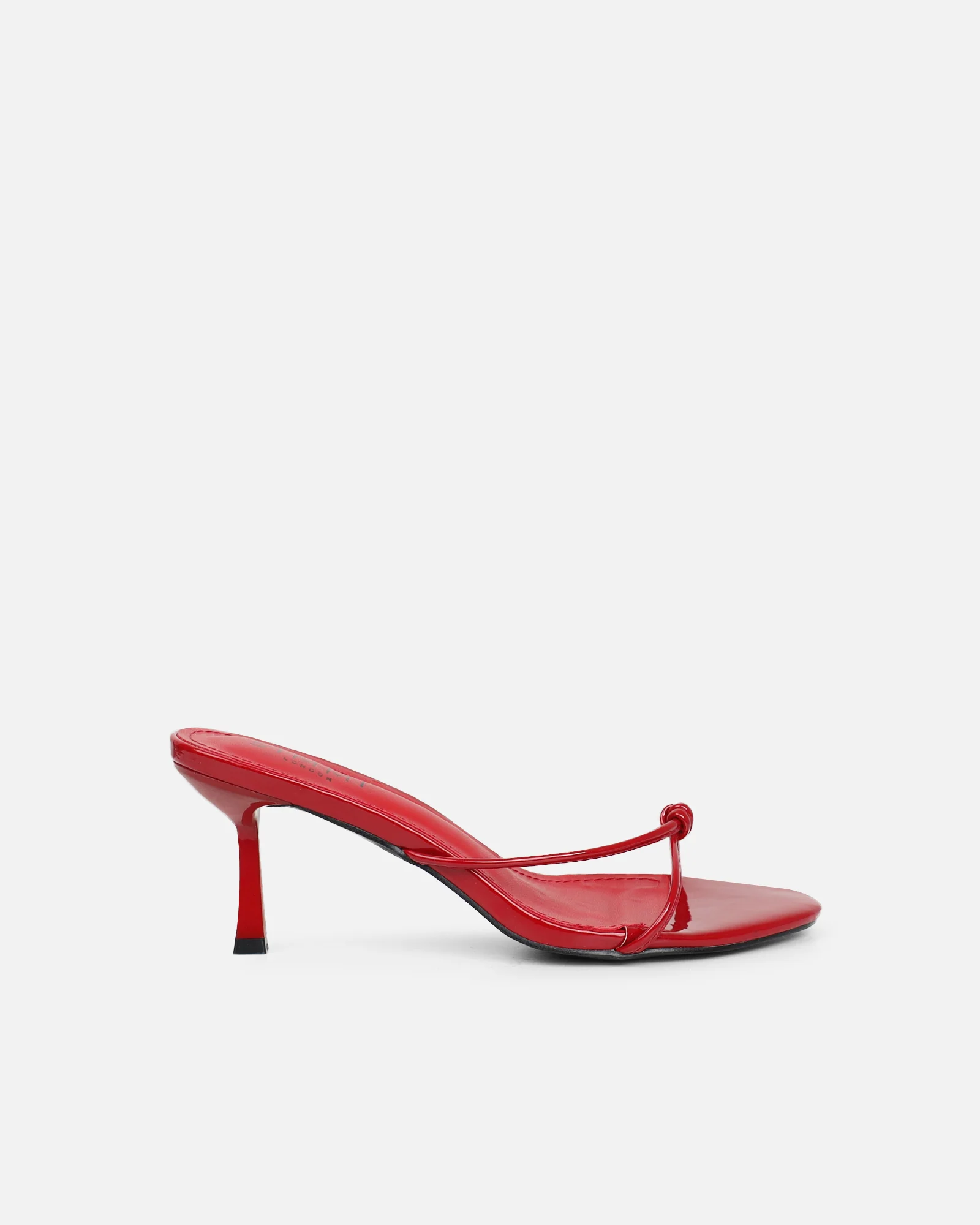 Mines Burgundy Patent Mid Heel Mules - Image 2