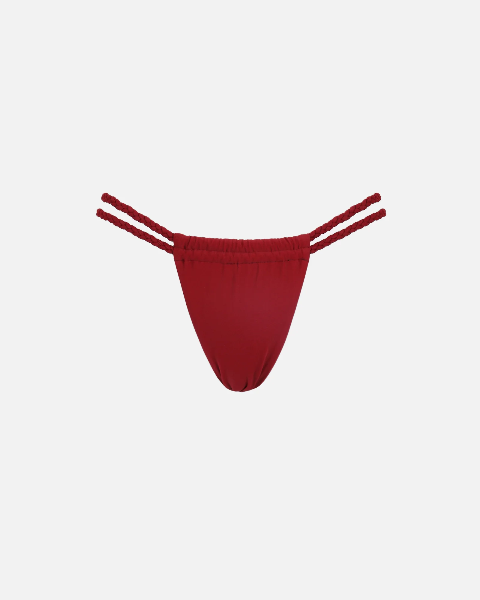 Mora Burgundy Braided Bikini Bottoms - Image 4