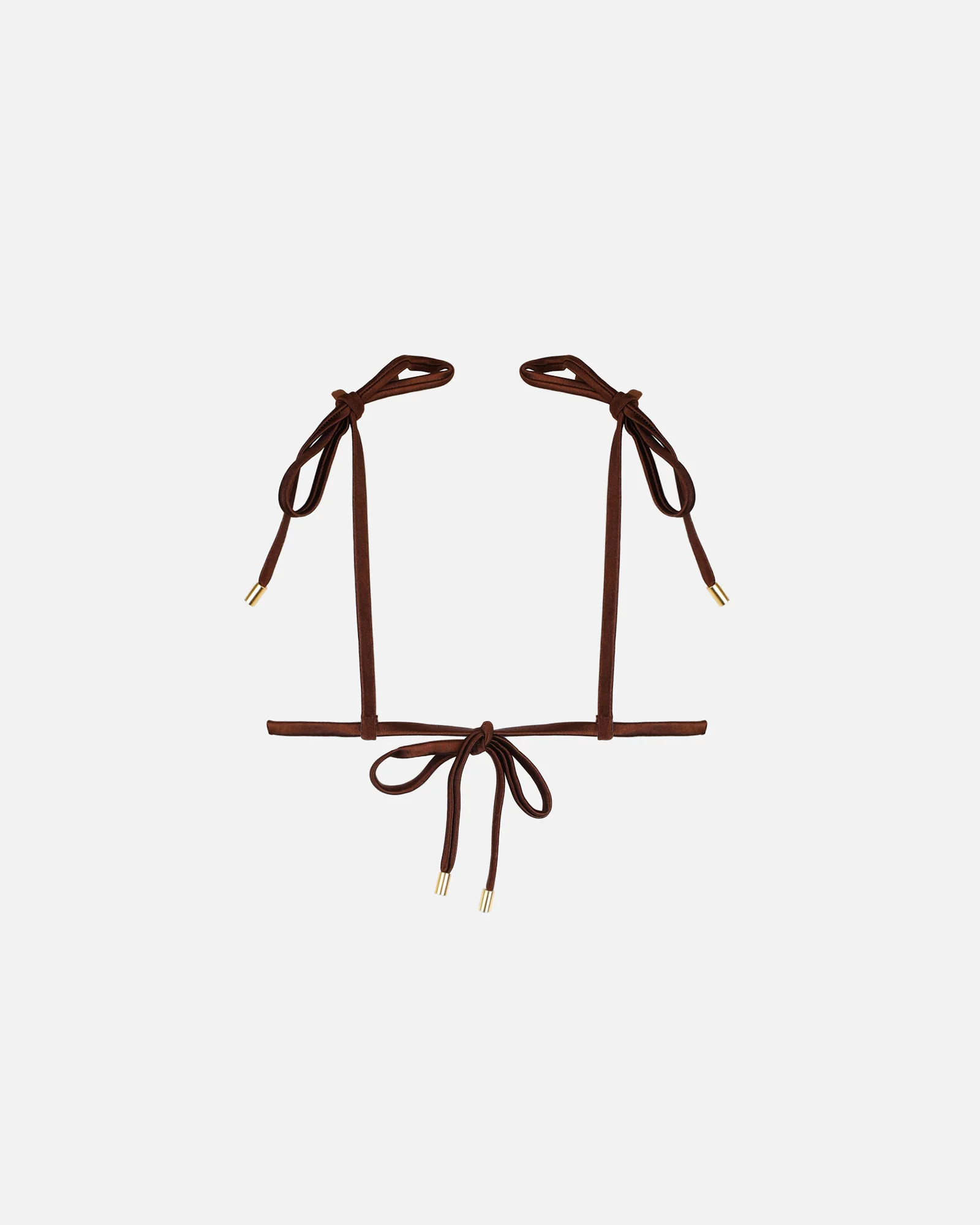 Rayos Chocolate Satin Ruched Bikini Top - Image 6