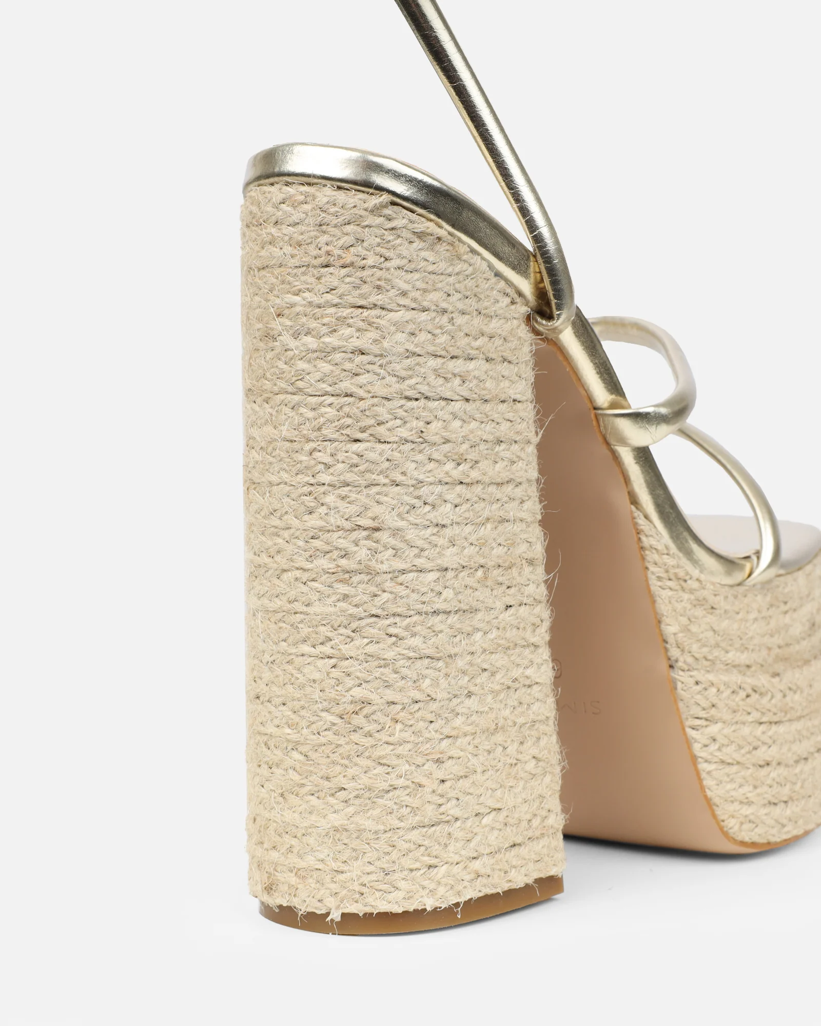 Nadima Gold Metallic Platform Espadrille Sandals - Image 3