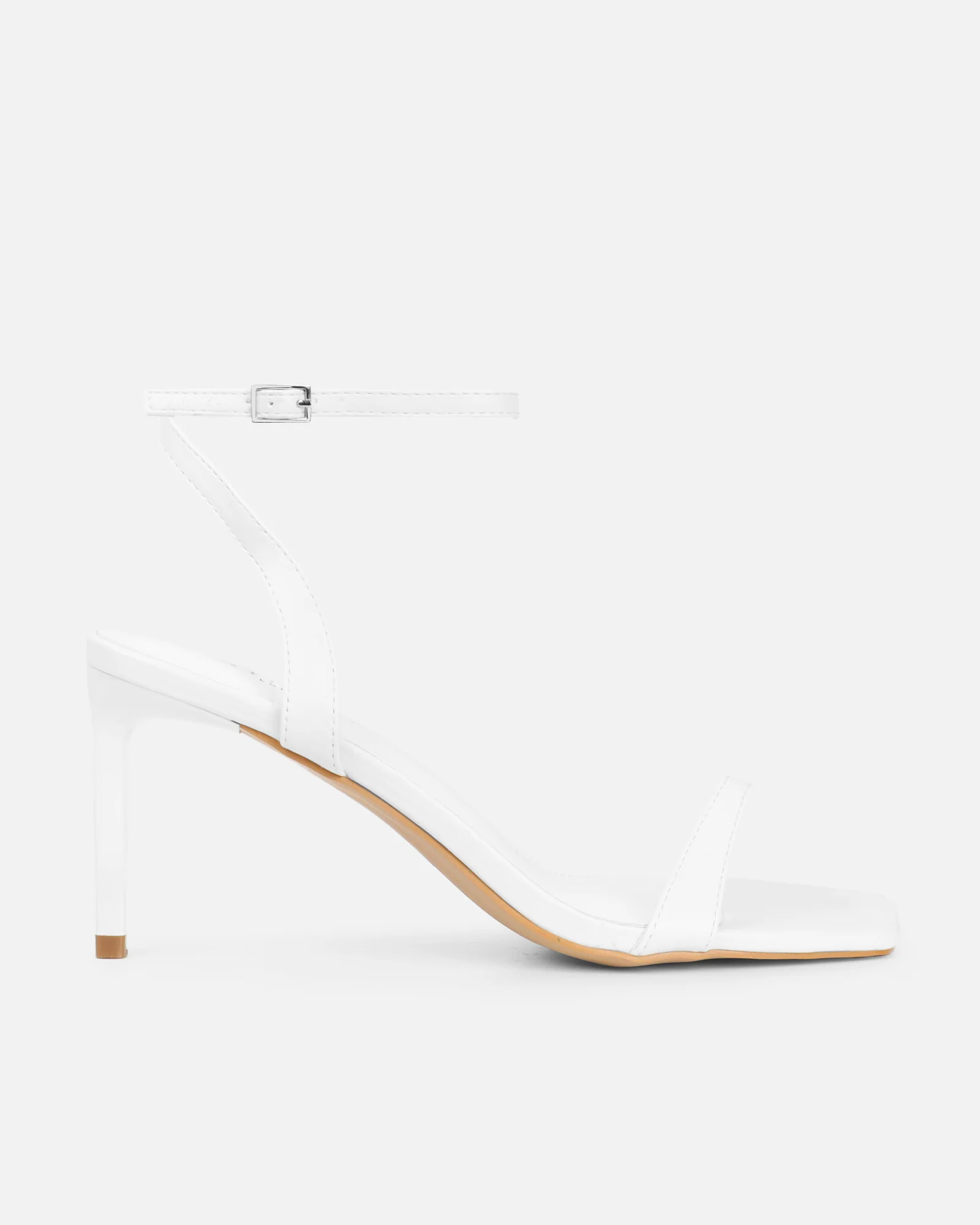 Neah White Minimal Heeled Sandals - Image 2