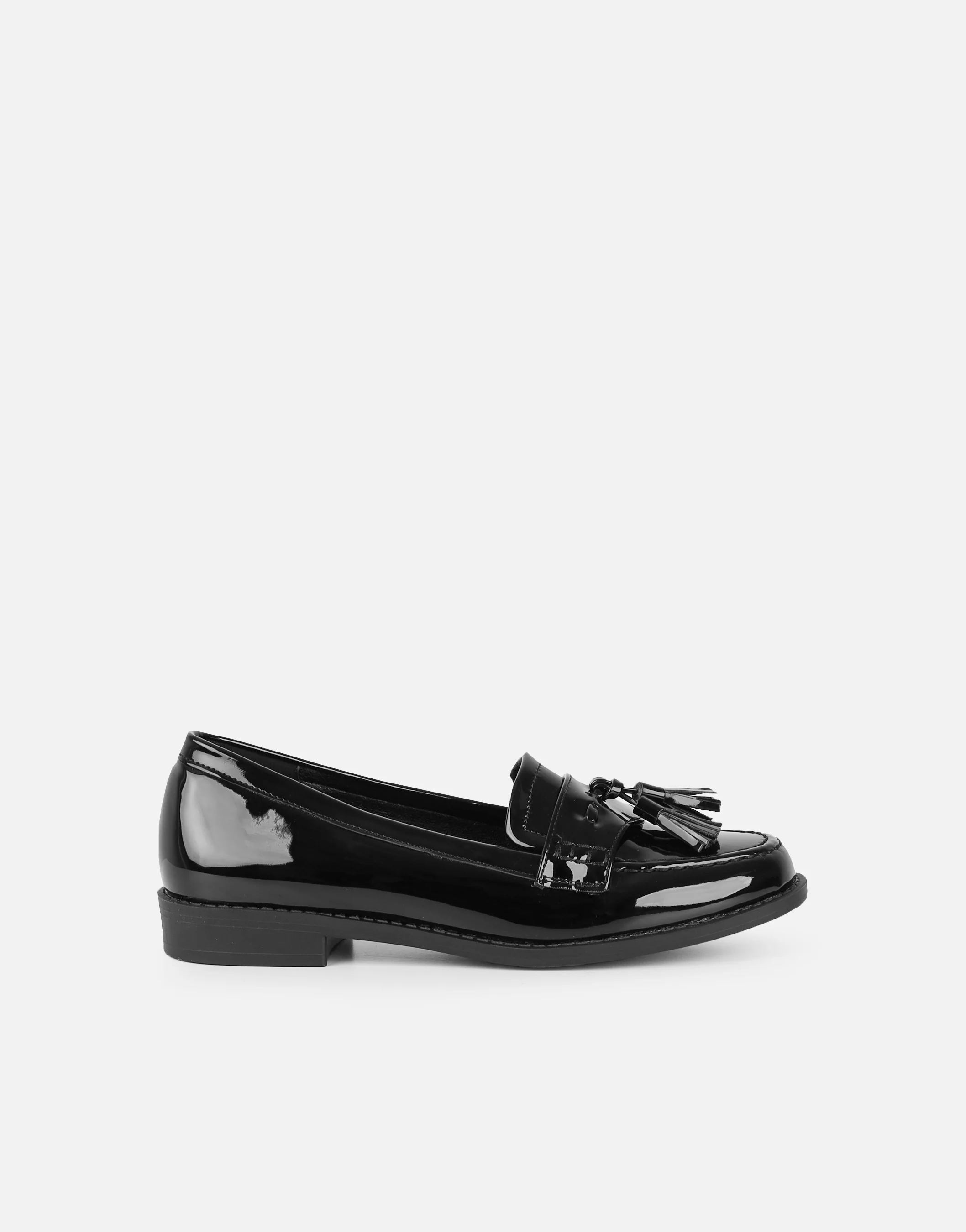 Nerri Black Patent Tassel Loafers - Image 2