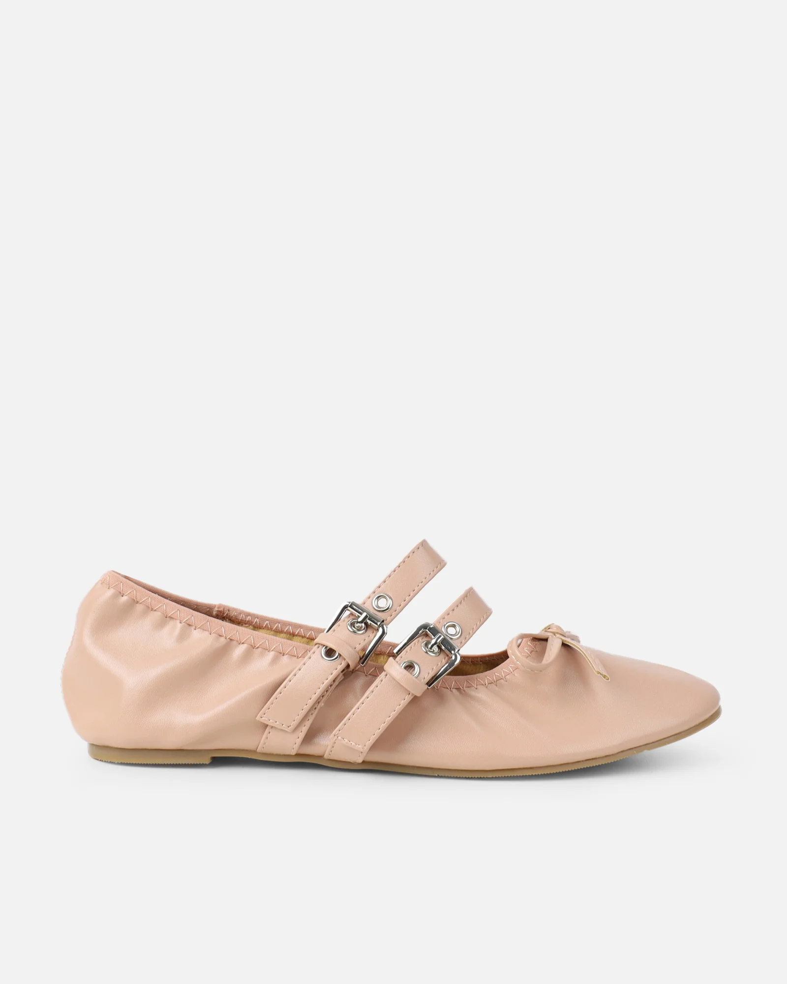 Octavio Nude Scrunch Ballet Flats - Image 2