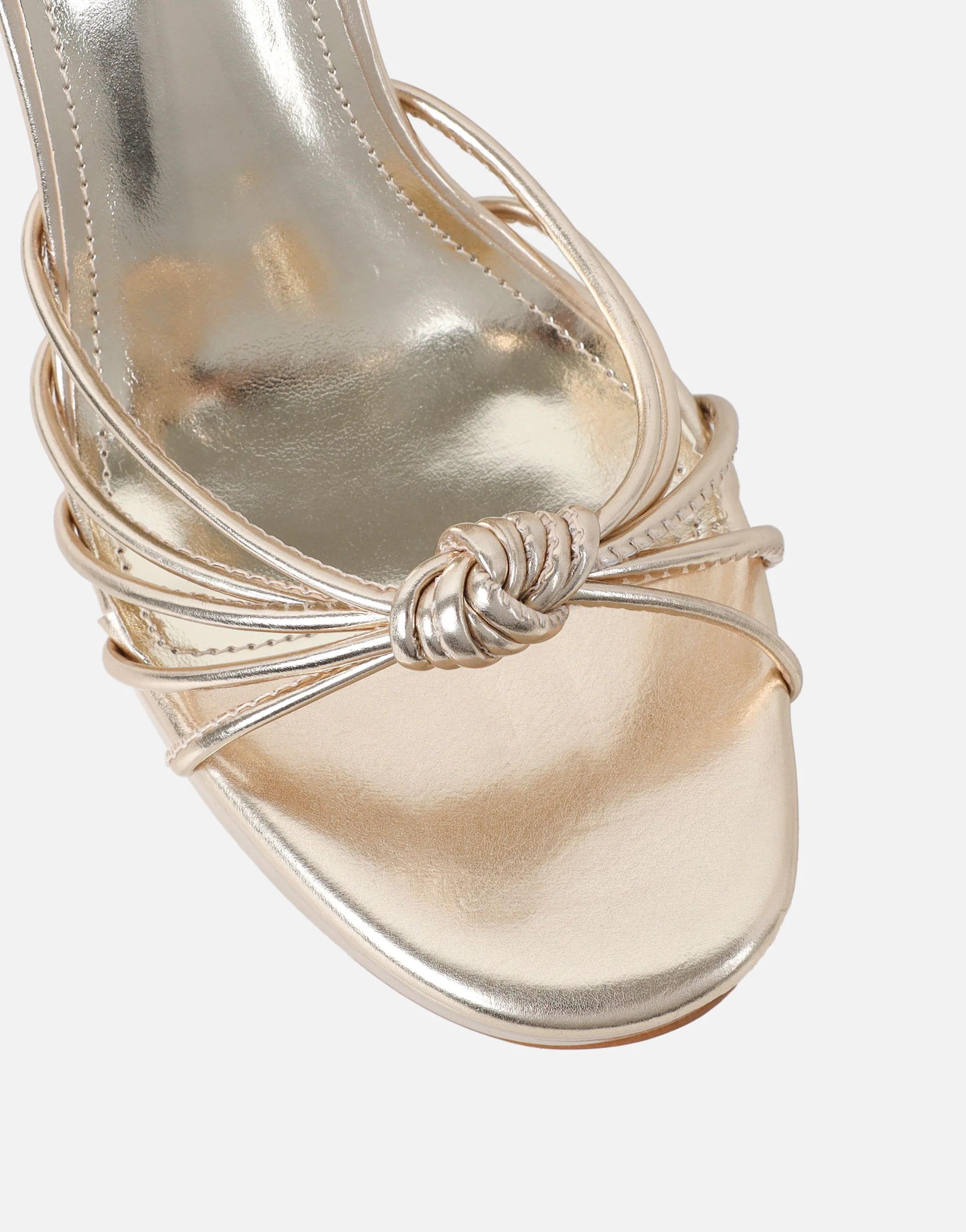 Oona Gold Metallic Mini Platform Heeled Sandals - Image 4