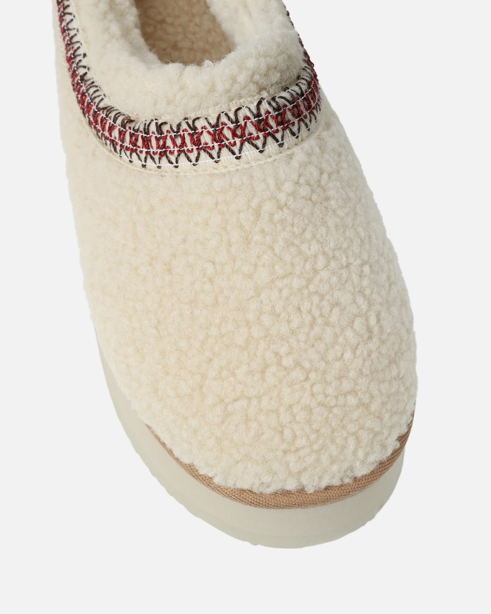 Oscar Beige Teddy Faux Fur Flatform Slides - Image 4