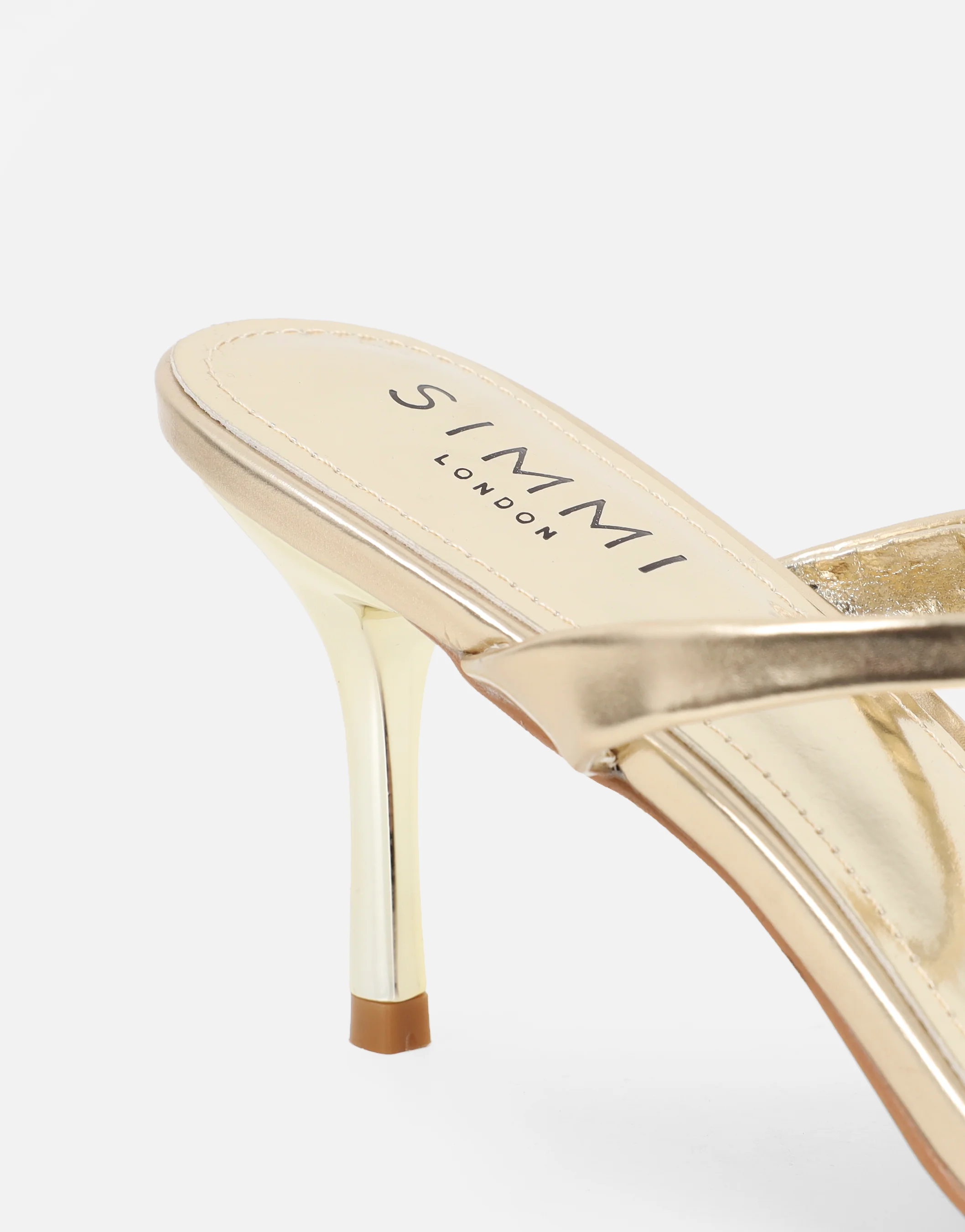 Pearl Gold Metallic Mules - Image 3
