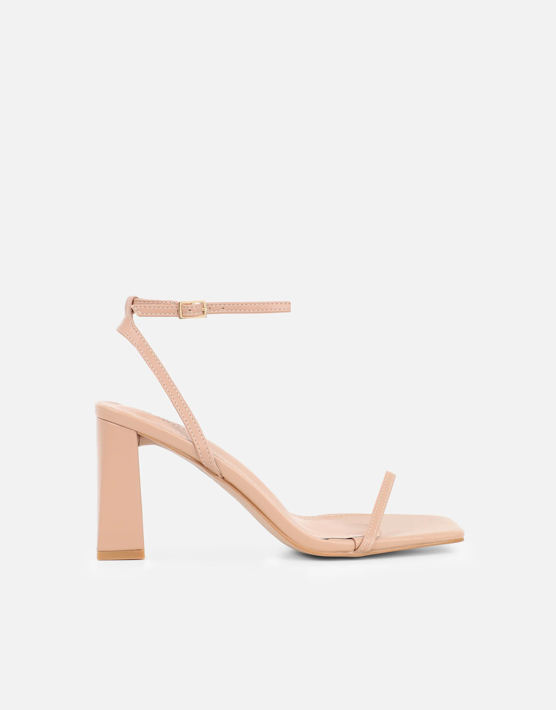 Penelope Beige Block Heeled Sandals - Image 2