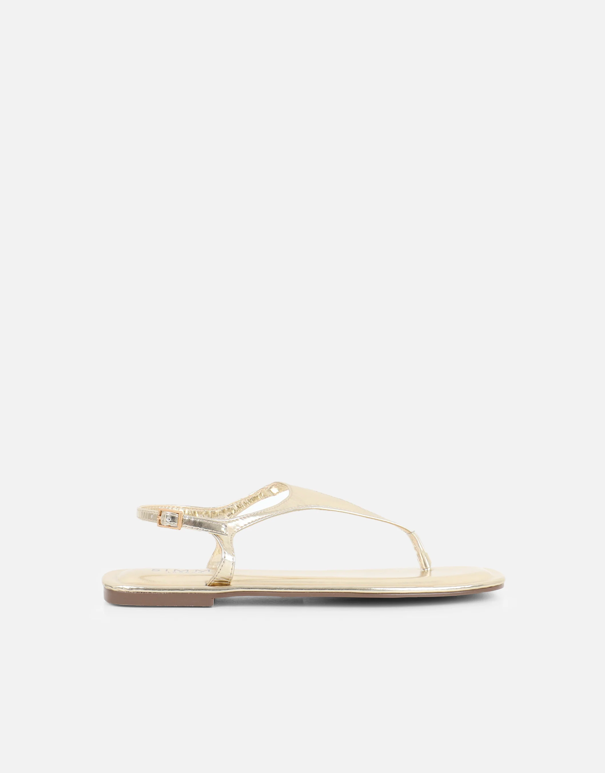 Perry Gold Metallic Toe Post Flat Sandals - Image 2