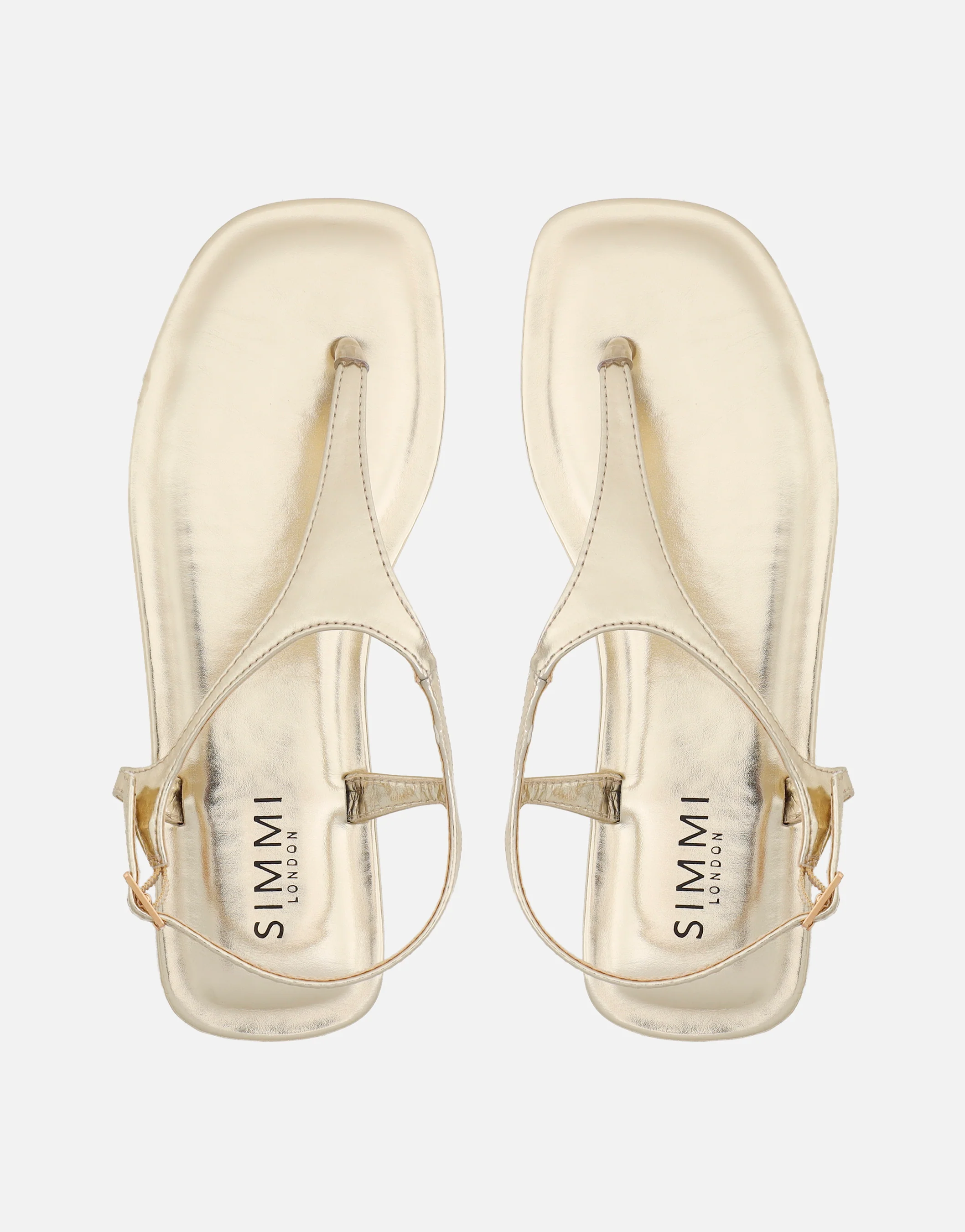 Perry Gold Metallic Toe Post Flat Sandals - Image 3