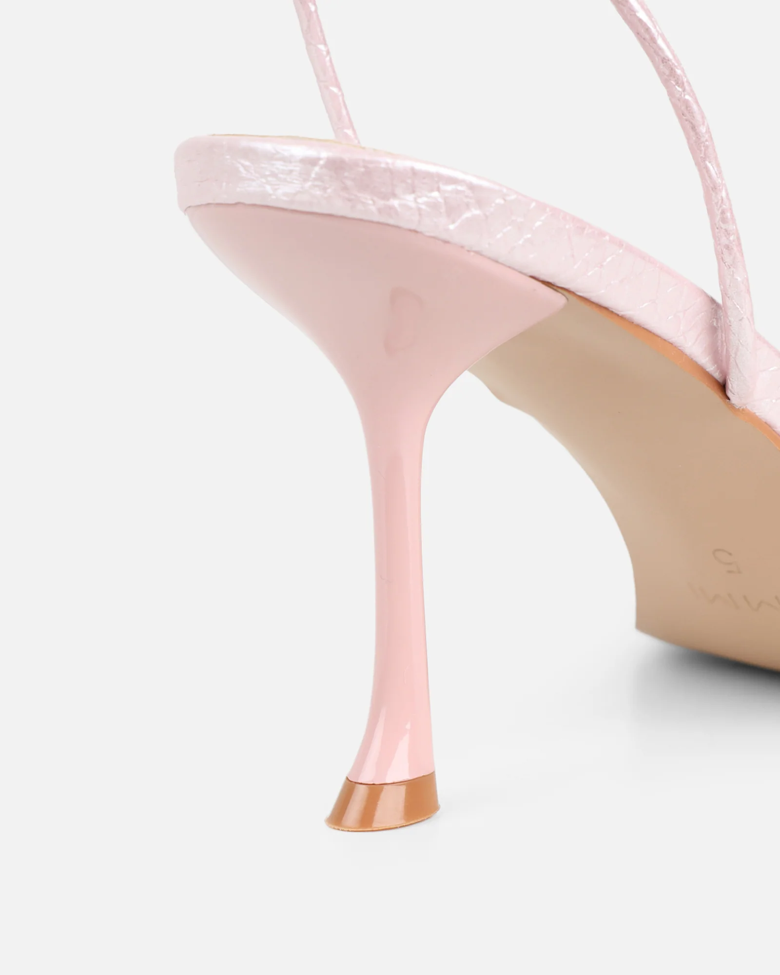 Piella Pink Snake Strappy Heeled Sandals - Image 3
