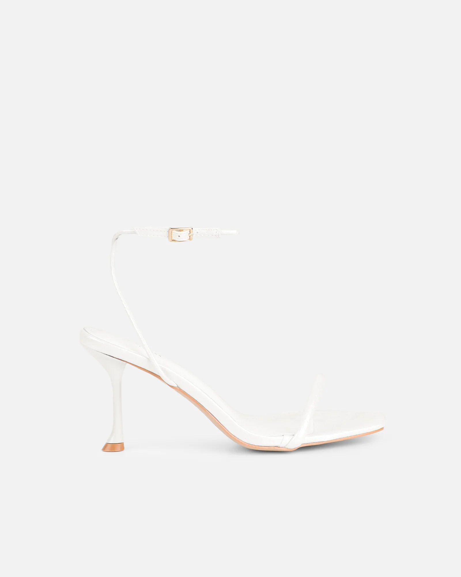 Piella White Snake Strappy Heeled Sandals - Image 2