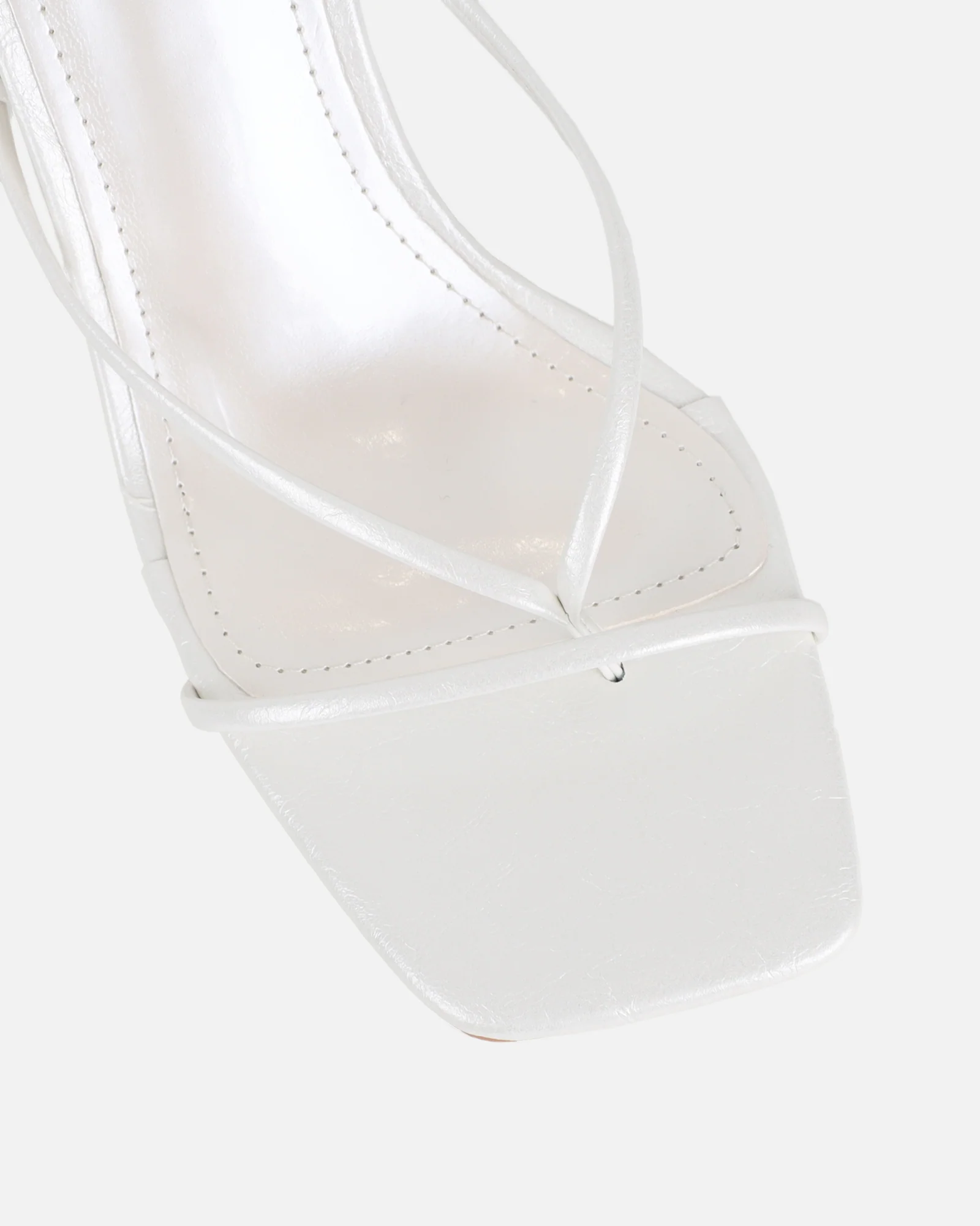 Pixar White Metallic Tie Up Heeled Sandals - Image 4