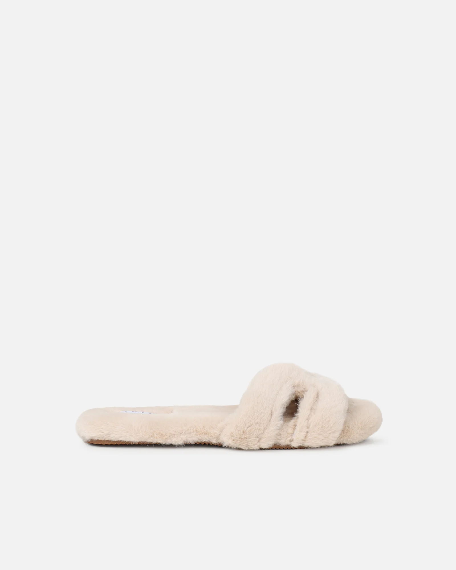 Polaris Beige Faux Fur Slippers - Image 2