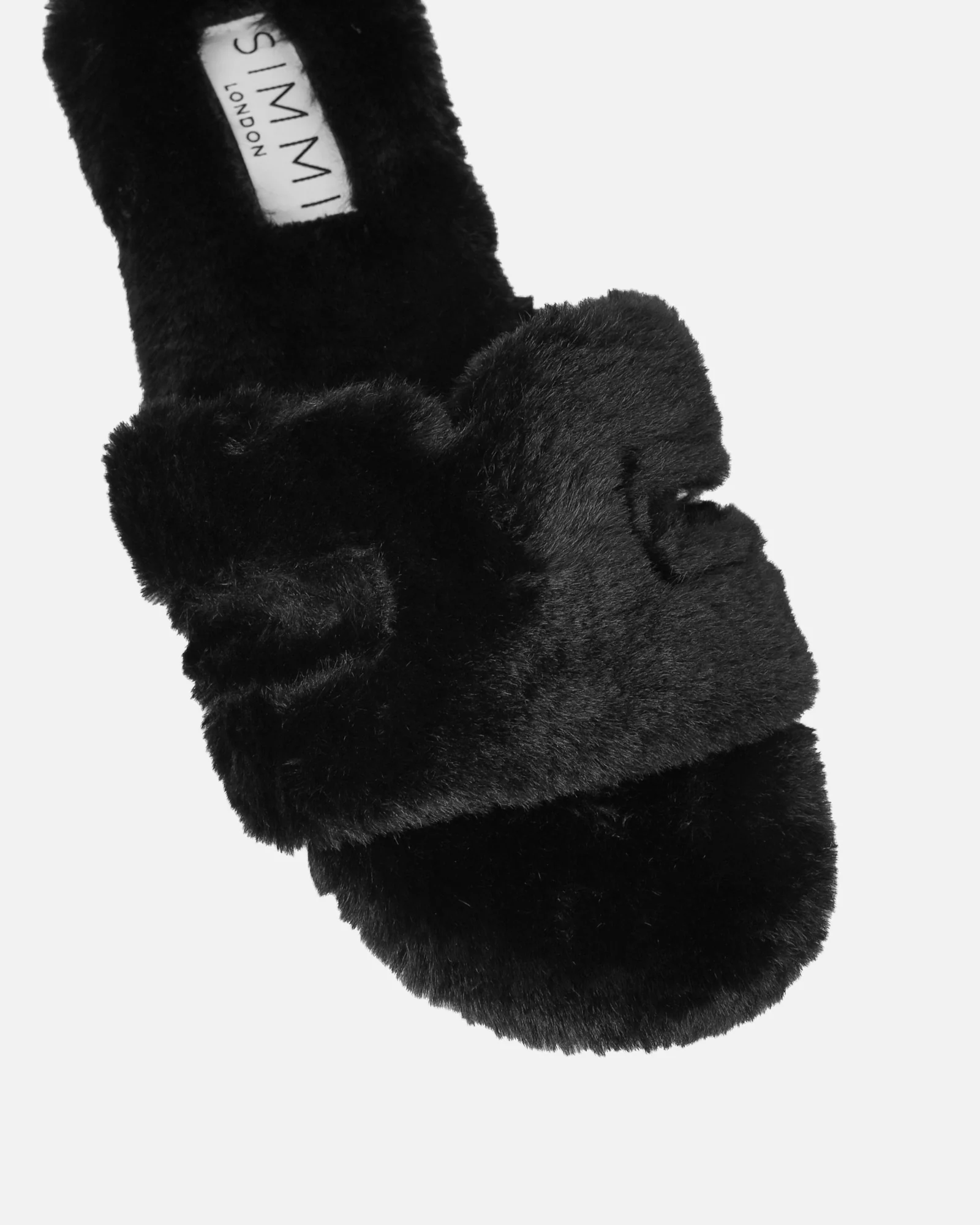 Polaris Black Faux Fur Slippers - Image 4