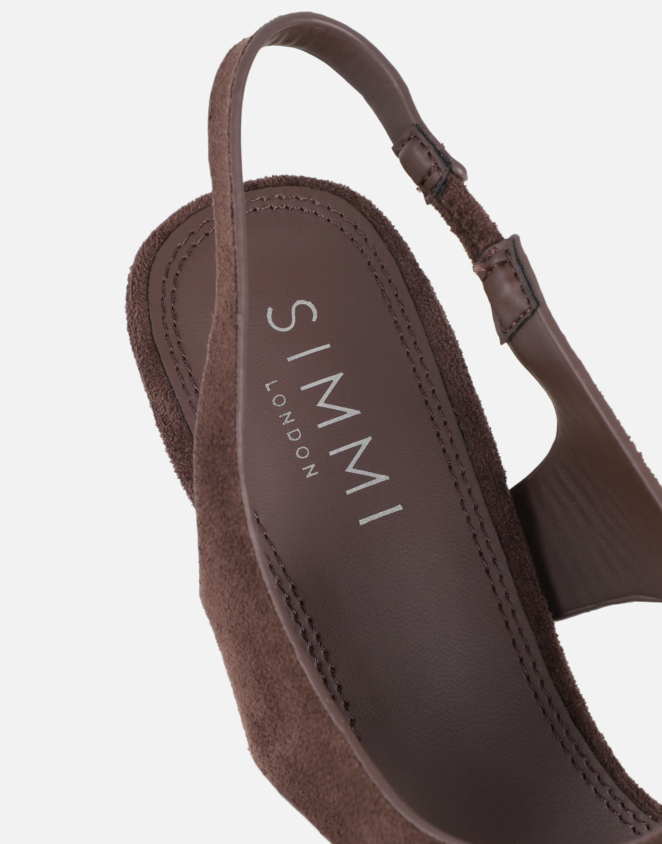 Raneece Brown Suede Toe Post Heeled Sandals - Image 3