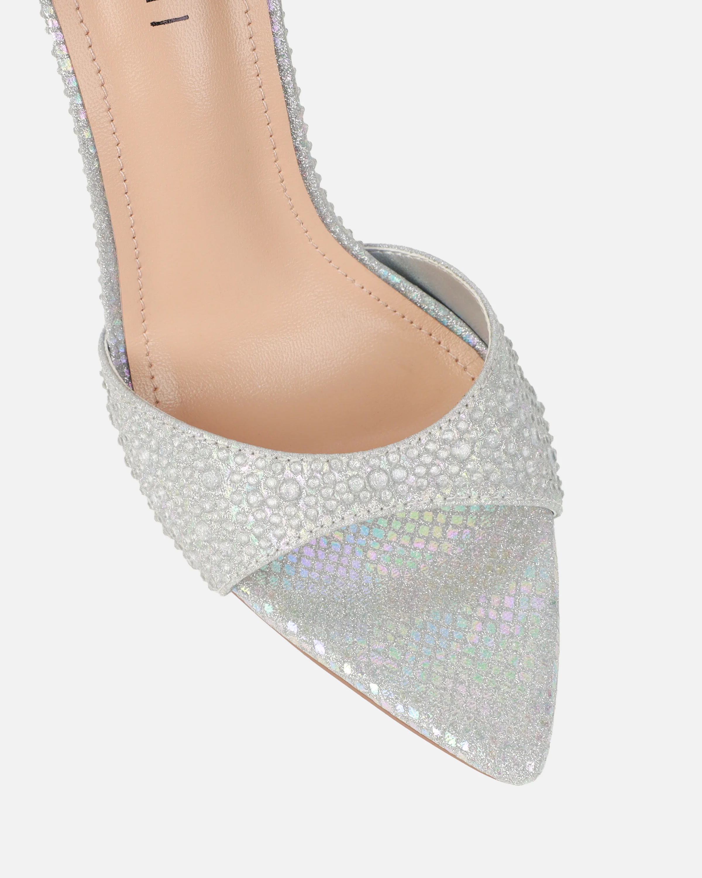 Reef Silver Glitter Snake Droplet Mule Sandals - Image 4