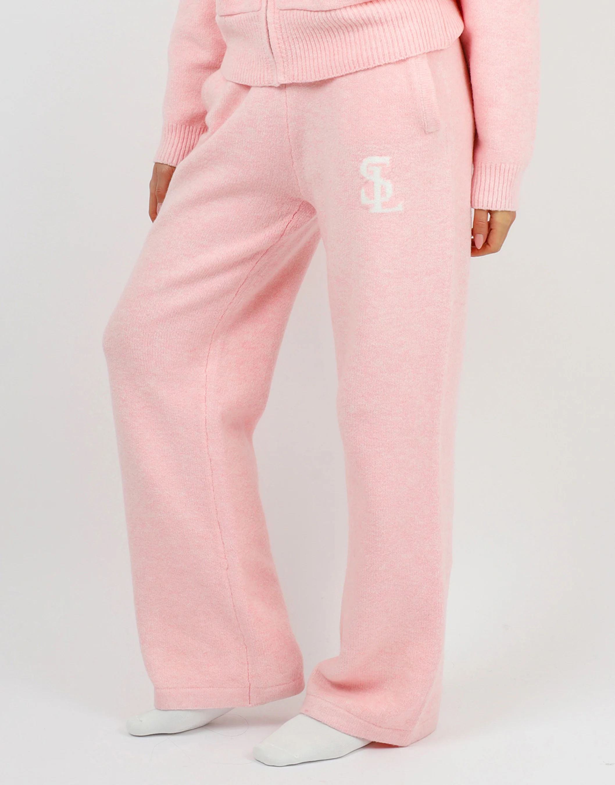 Romy Simmi Studios Chunky Knit Trousers In Pink - Image 4