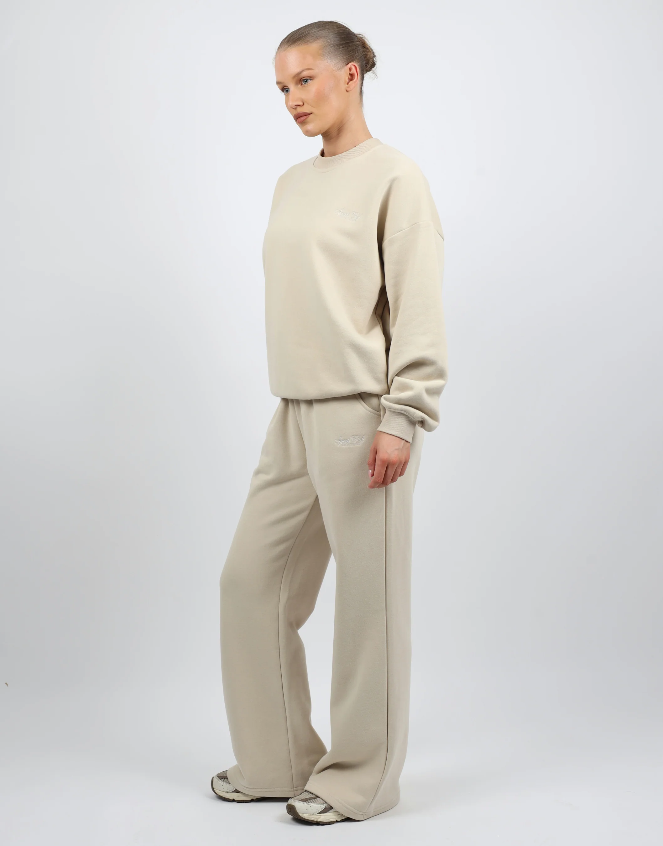 Rue Simmi Studios Embroidered Logo Sweatshirt In Beige - Image 3