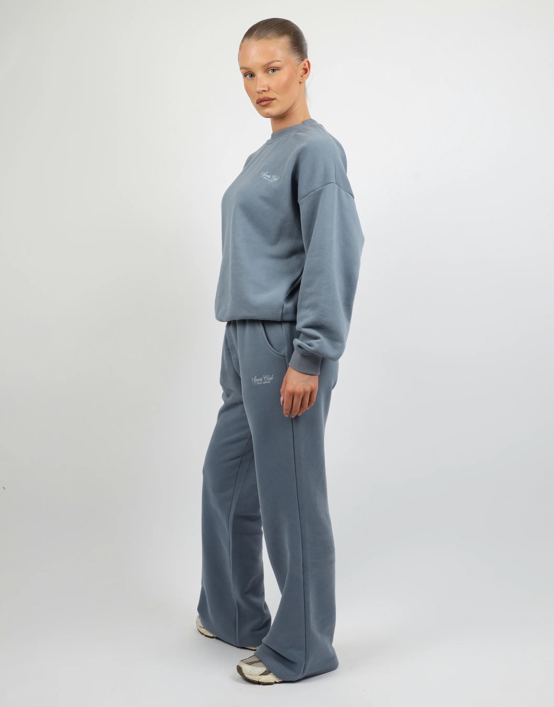 Rue Simmi Studios Embroidered Logo Sweatshirt In Blue - Image 3