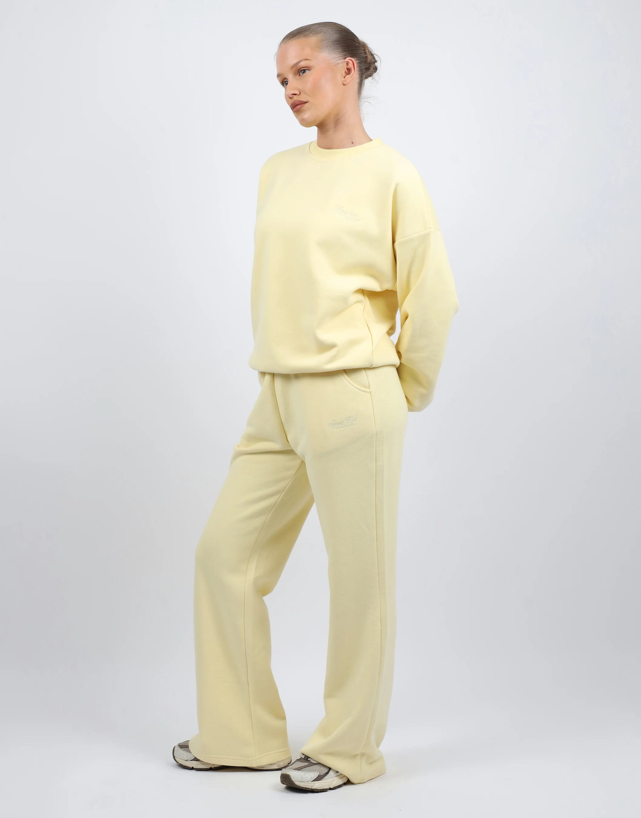 Rue Simmi Studios Embroidered Logo Sweatshirt In Yellow - Image 3