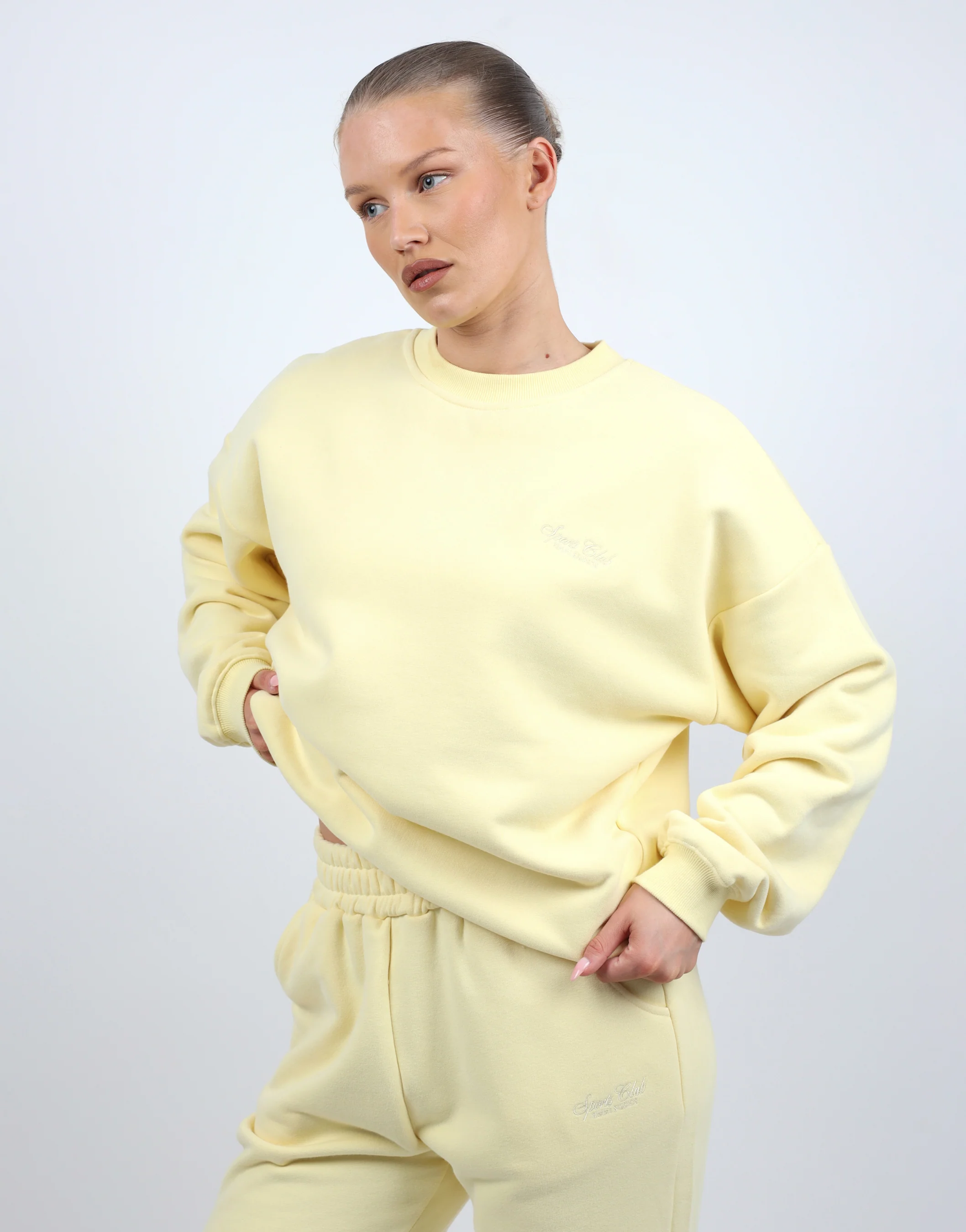 Rue Simmi Studios Embroidered Logo Sweatshirt In Yellow - Image 5