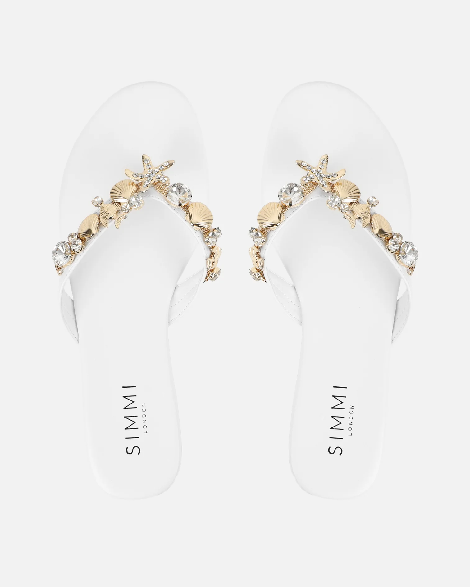 Sandy White Shell Detail Flats - Image 3