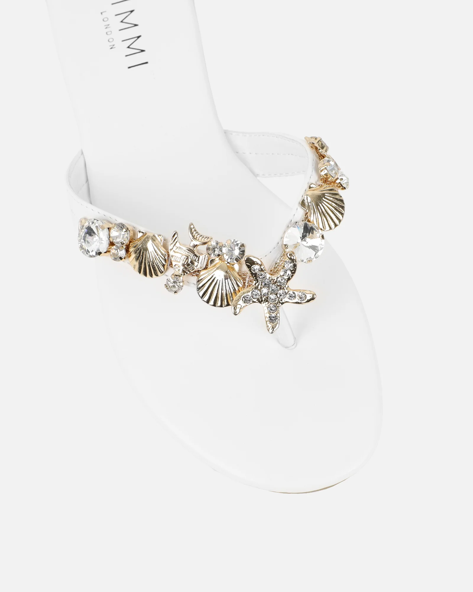 Sandy White Shell Detail Flats - Image 4
