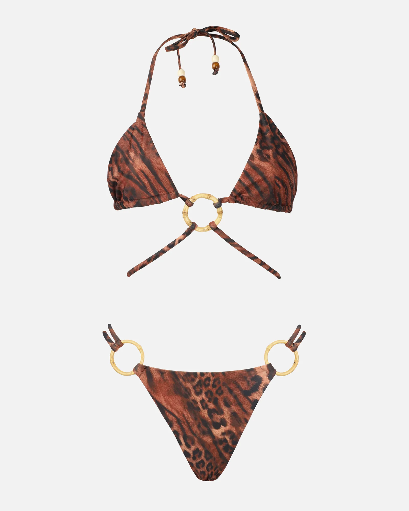 SARAE LEOPARD PRINT BAMBOO TRIM BIKINI SET - Image 5