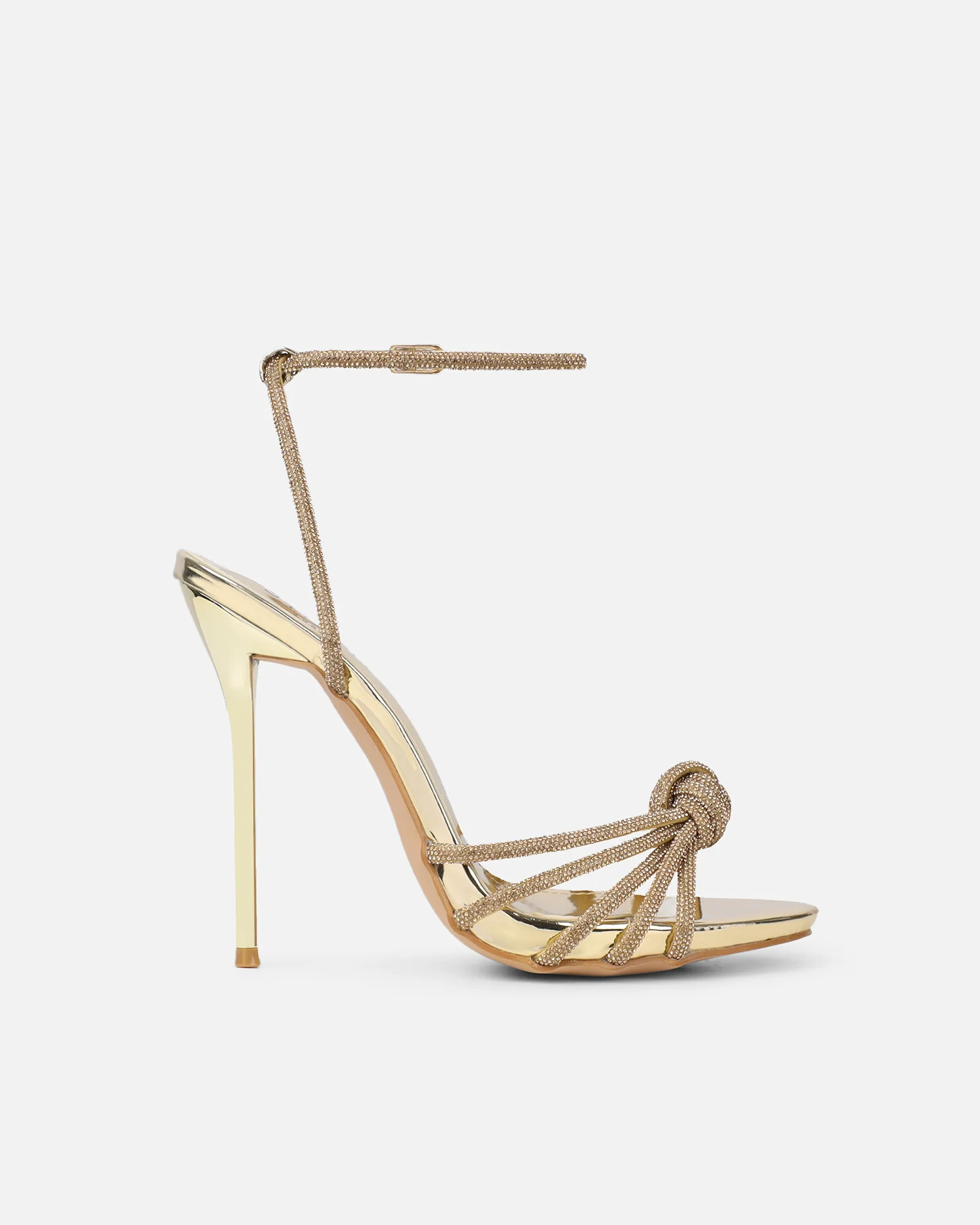 Sharon Gold Mirror Diamante Heeled Sandals - Image 2