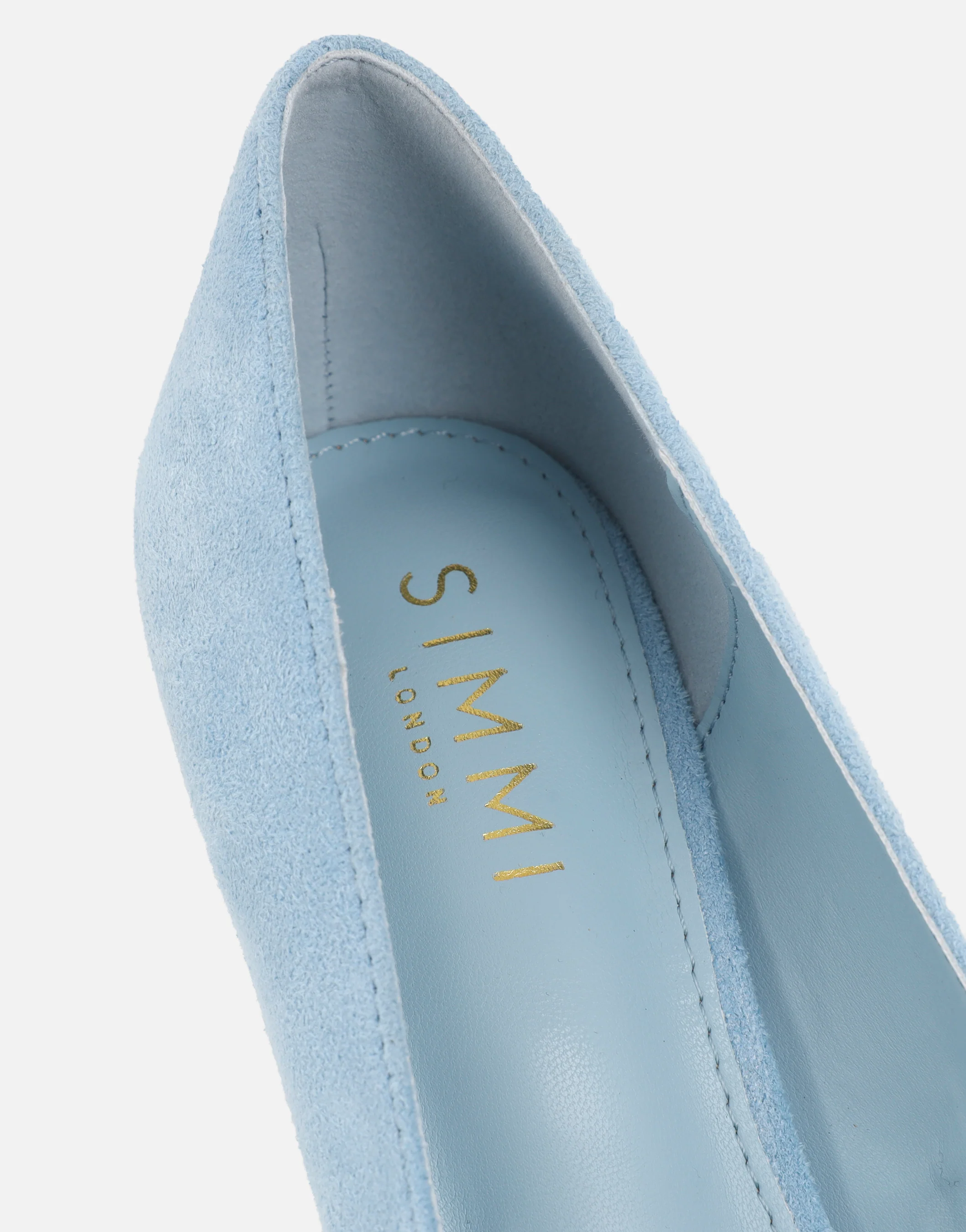 Sid Light Blue Suede Court Shoes - Image 3