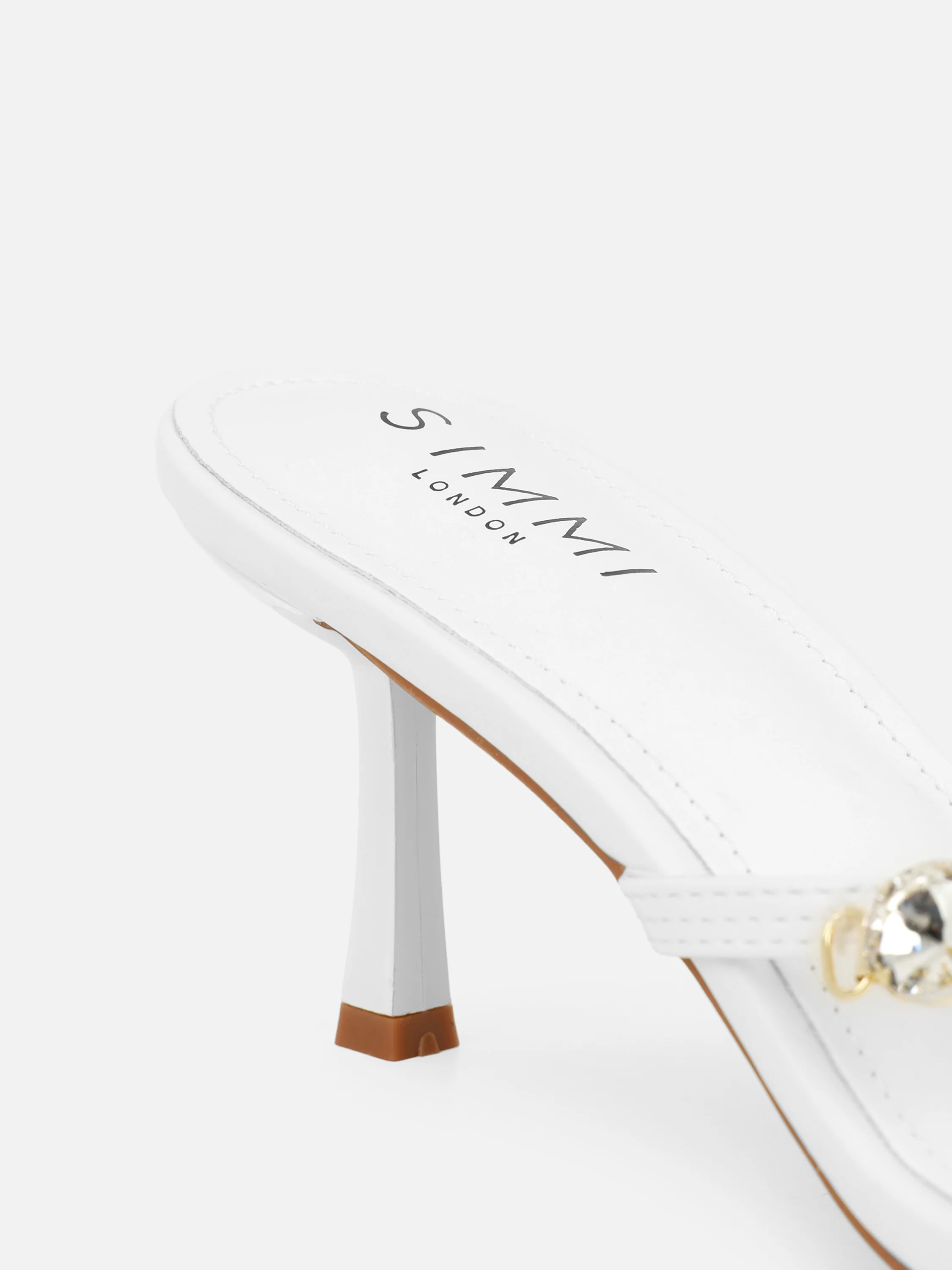 Silla White Shell Detail Toe Post Heeled Sandals Wide Fit - Image 3