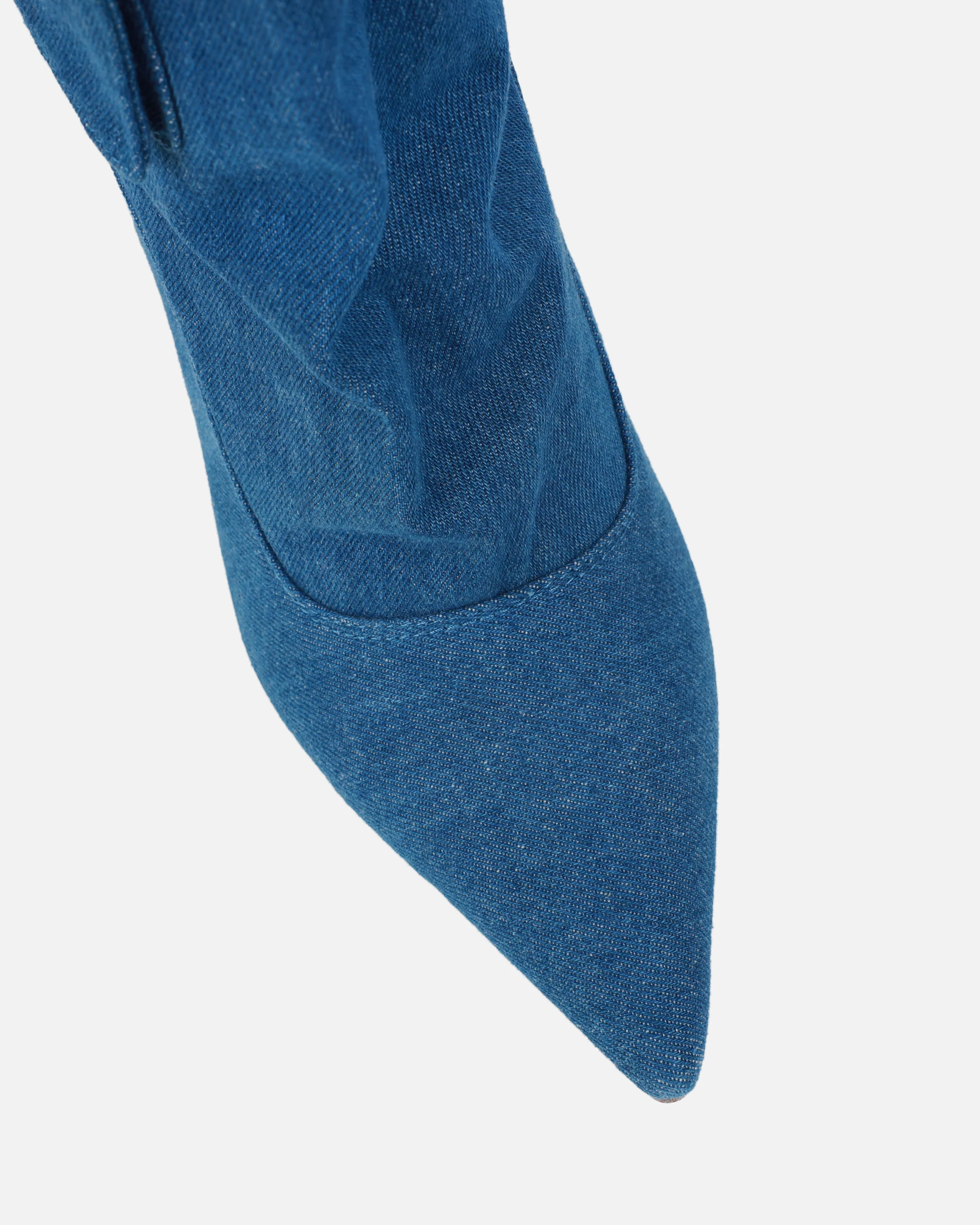 Stan Blue Denim Cargo Stiletto Boots - Image 4