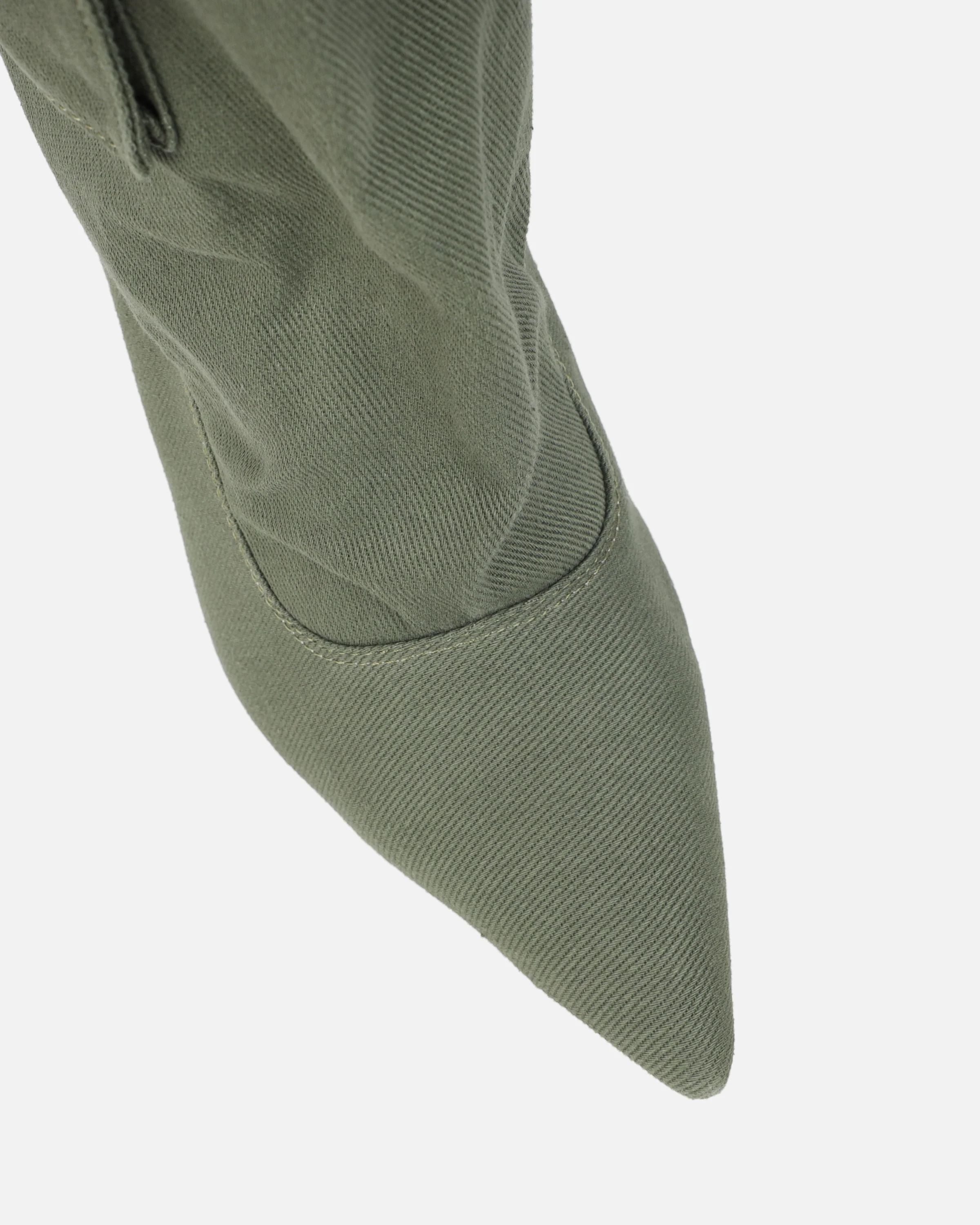 Stan Khaki Canvas Cargo Stiletto Boots - Image 4