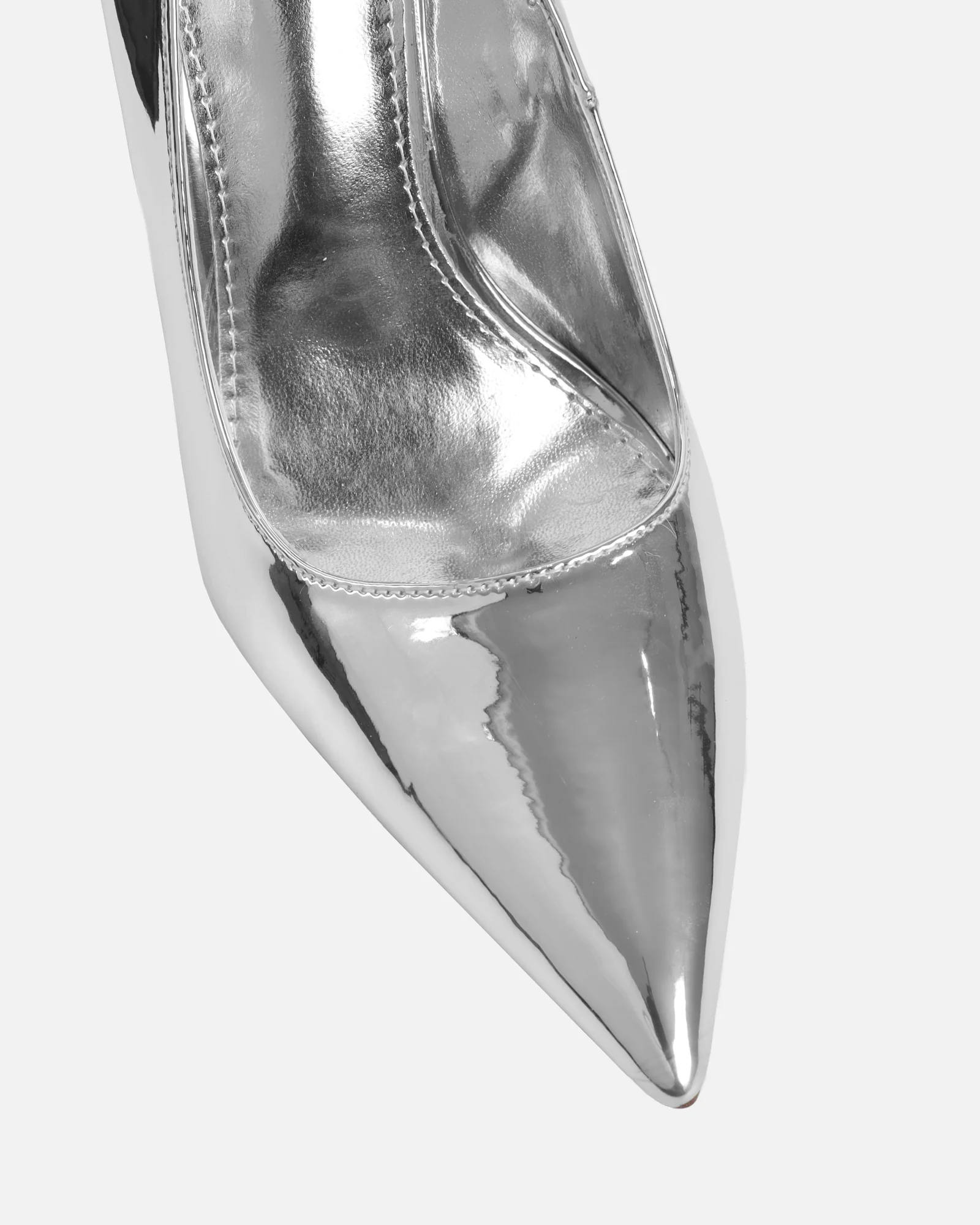 Stellar Silver Mirror Wedge Court Shoes - Image 4