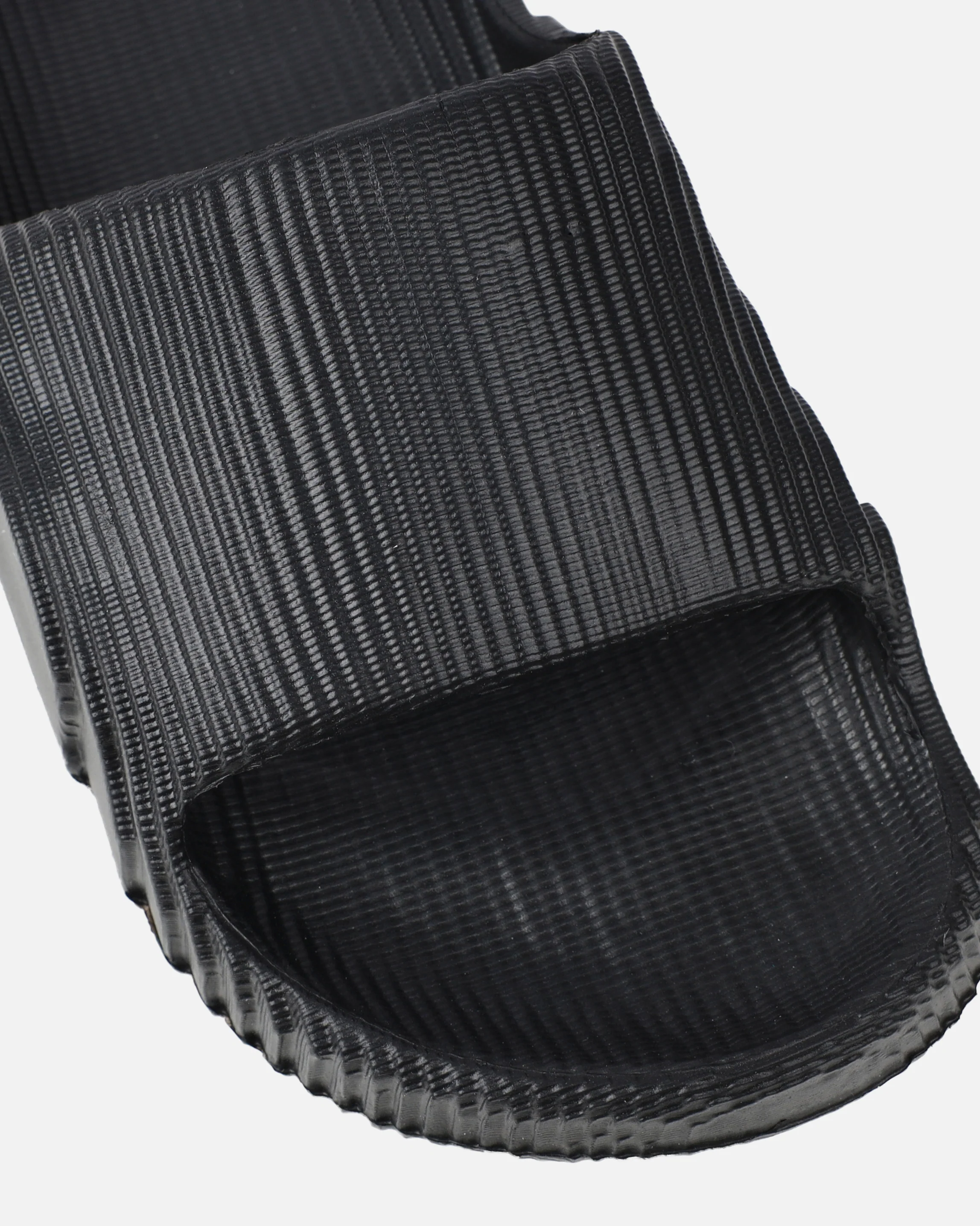 Tazia Black Textured Moulded Flat Slides - Image 4