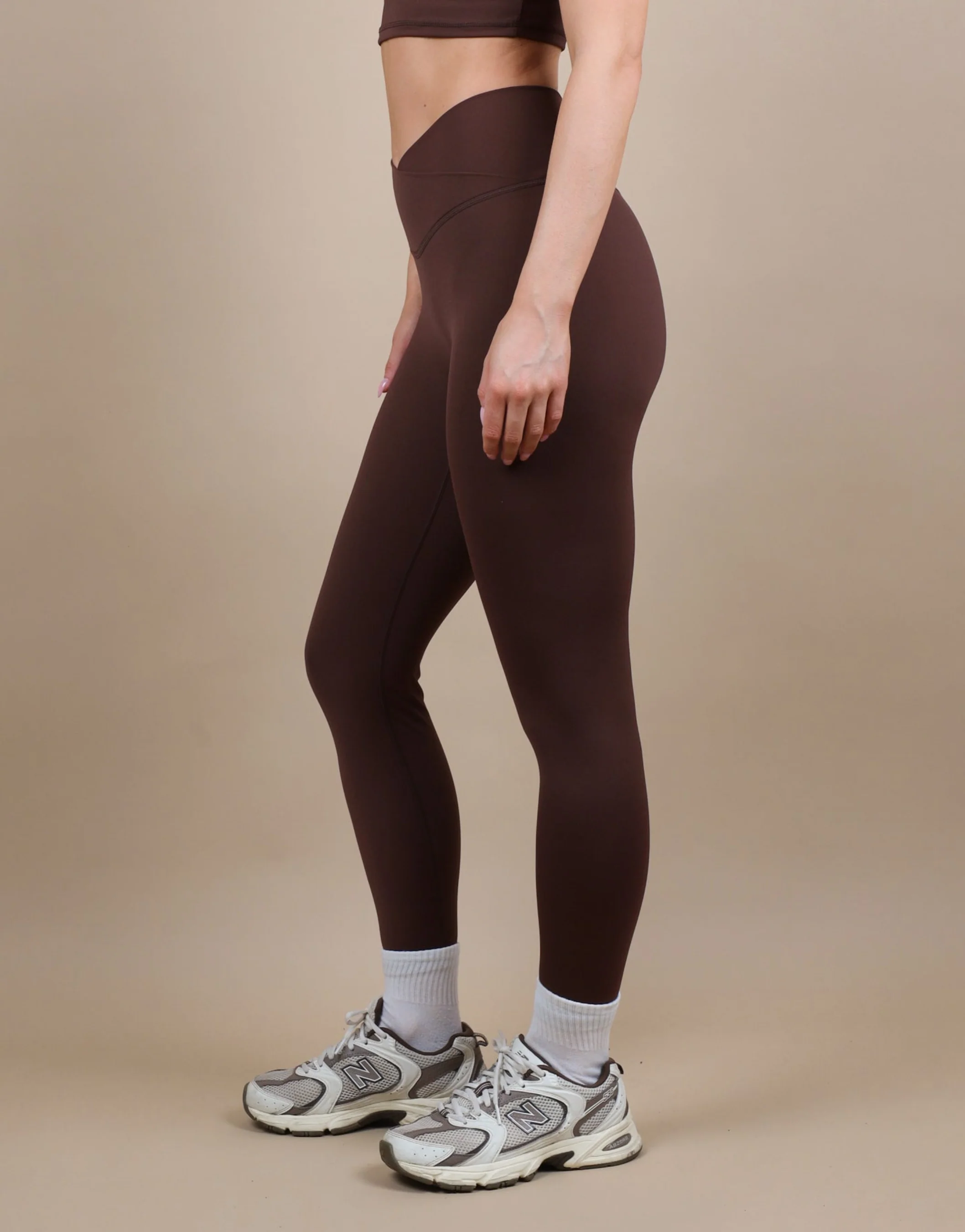 Teagan Square Neck Cropped Tank Top In Brown - Image 3