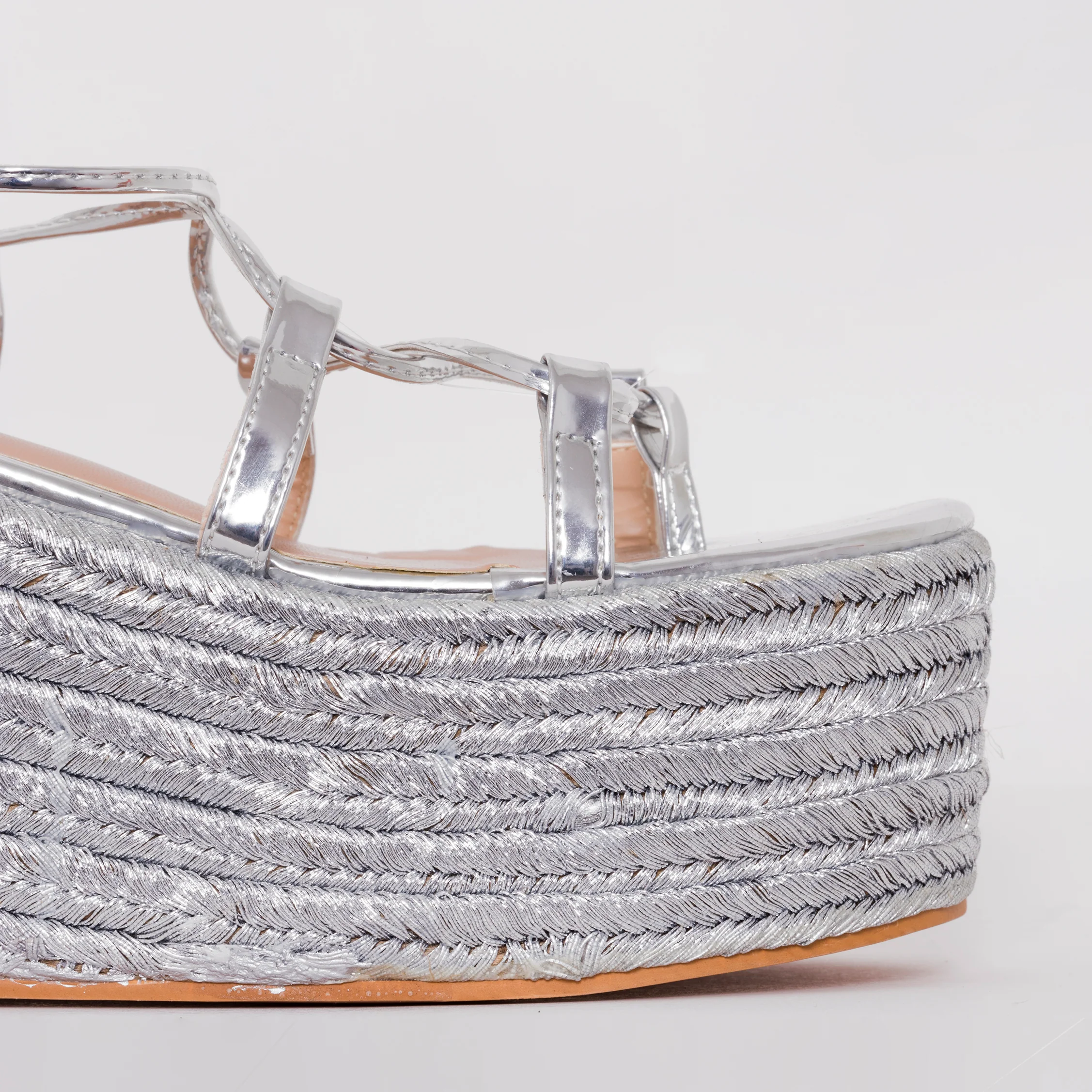 Terisa Silver Mirror Espadrille Flatforms - Image 3