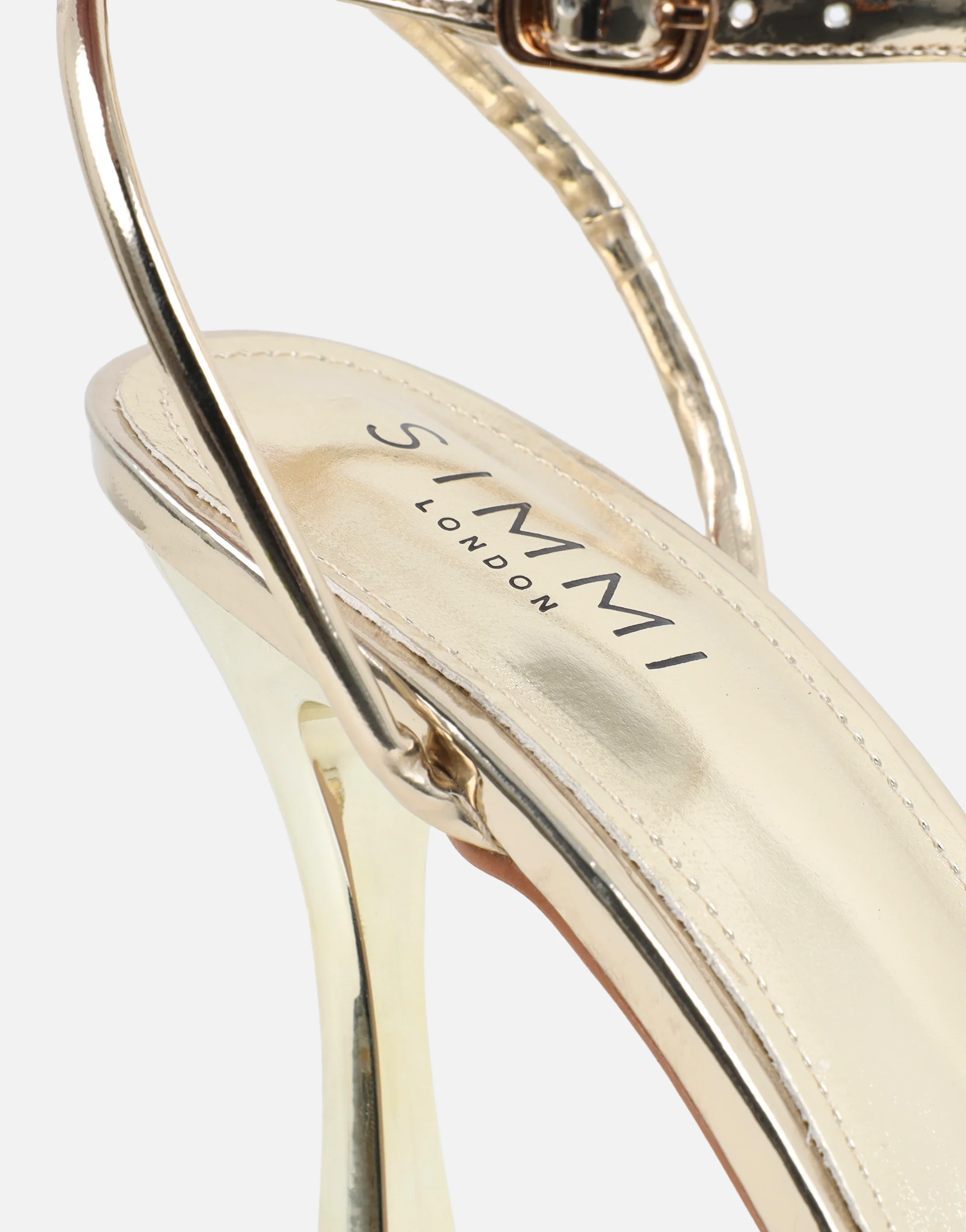 Toff Gold Mirror Mini Platform Heeled Sandals - Image 3