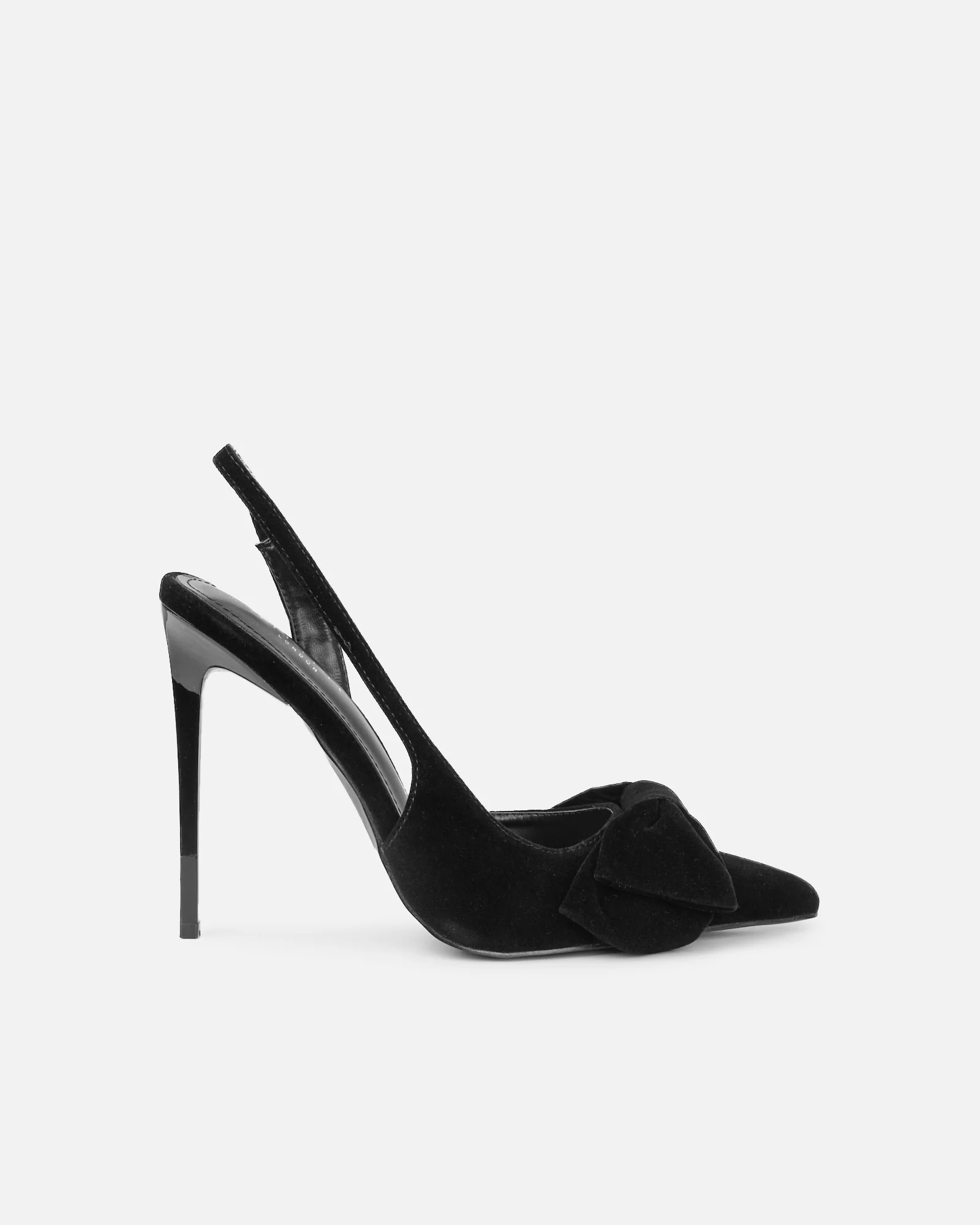 Toppaz Black Velvet Bow Heeled Sandals - Image 2