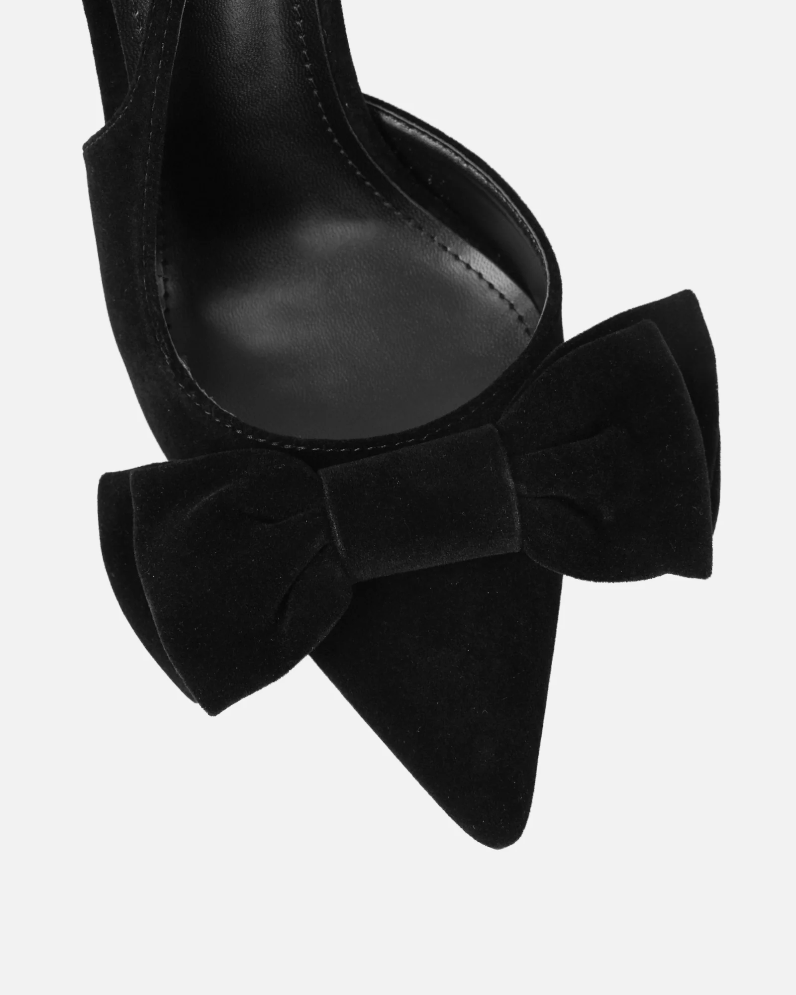Toppaz Black Velvet Bow Heeled Sandals - Image 4