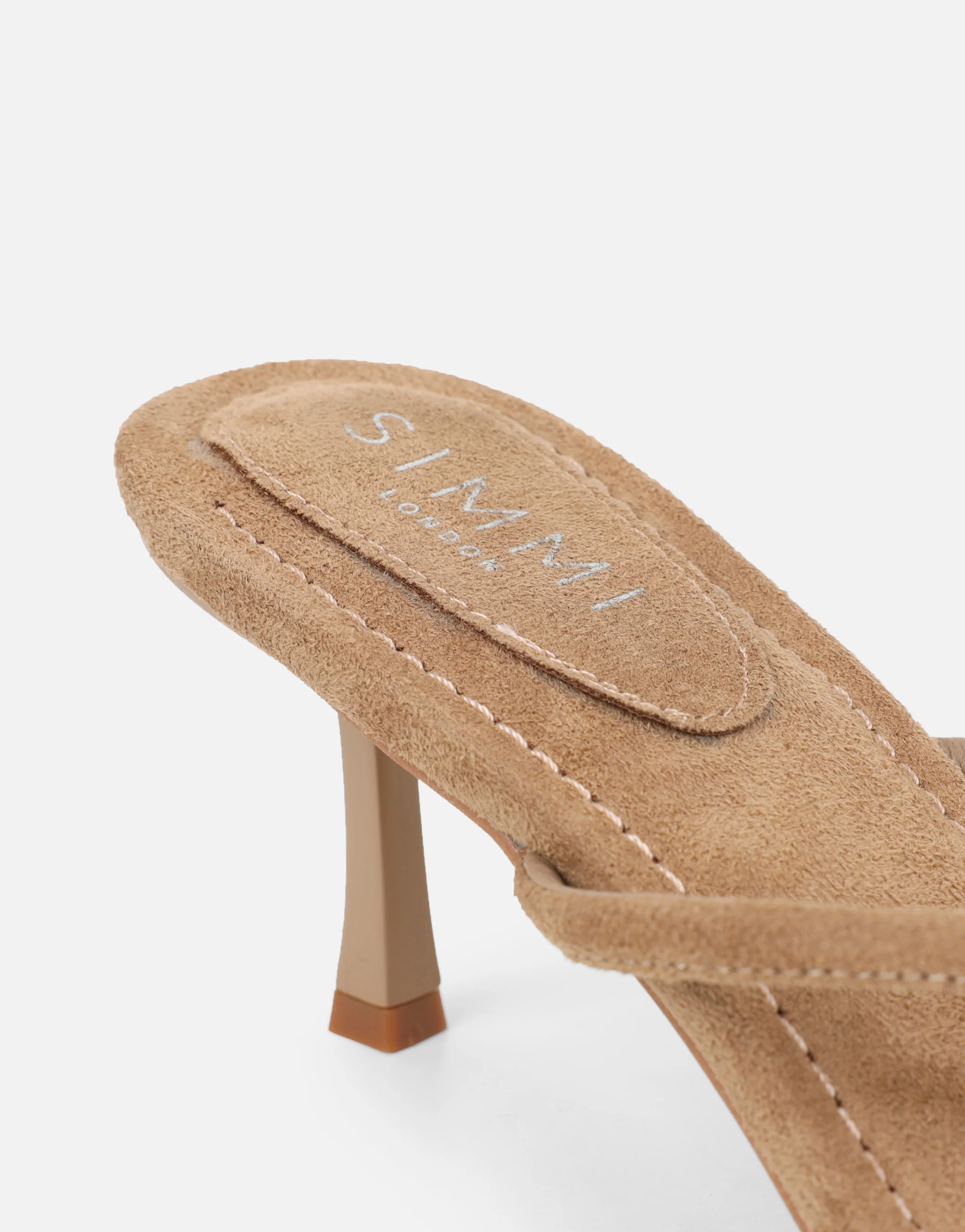 Tramonto Beige Suede Toe Post Heeled Mules - Image 3