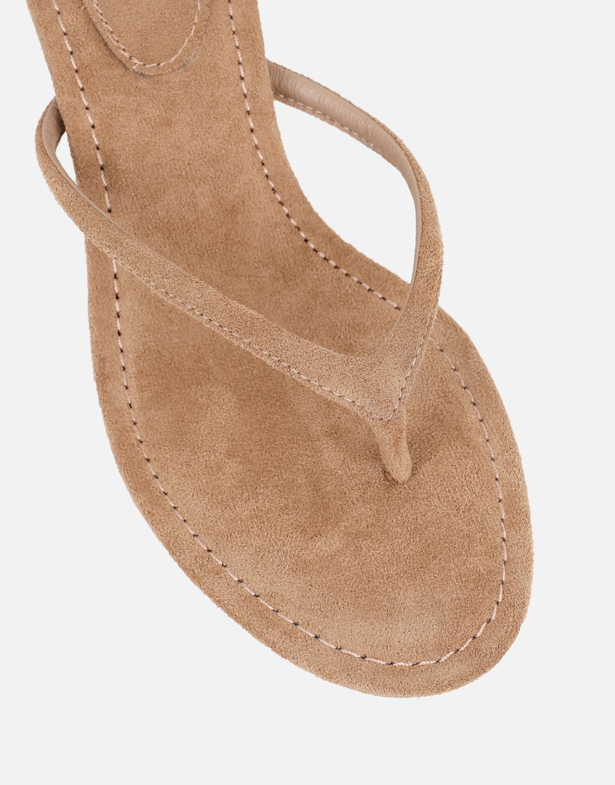 Tramonto Beige Suede Toe Post Heeled Mules - Image 4