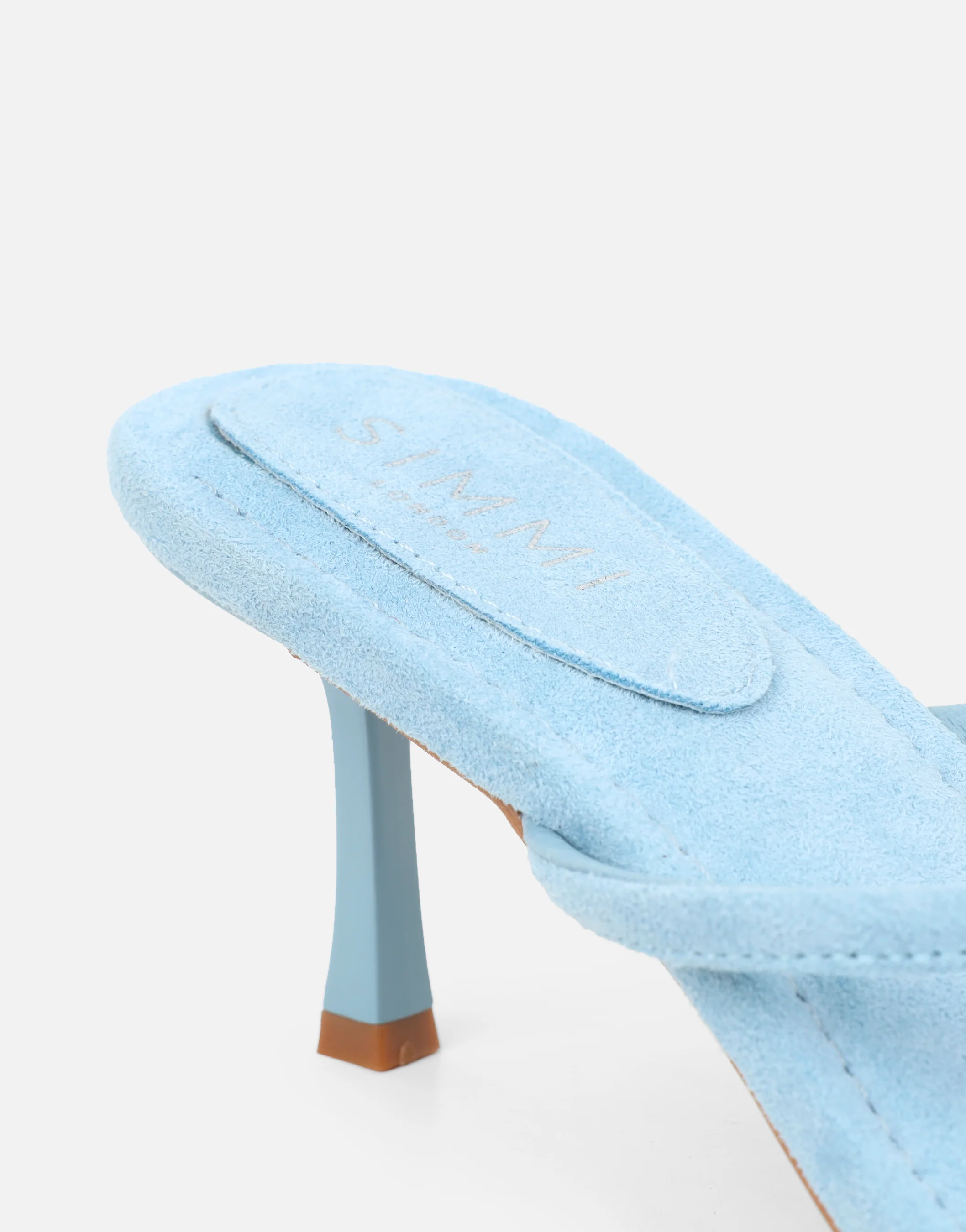 Tramonto Blue Suede Toe Post Heeled Mules - Image 3