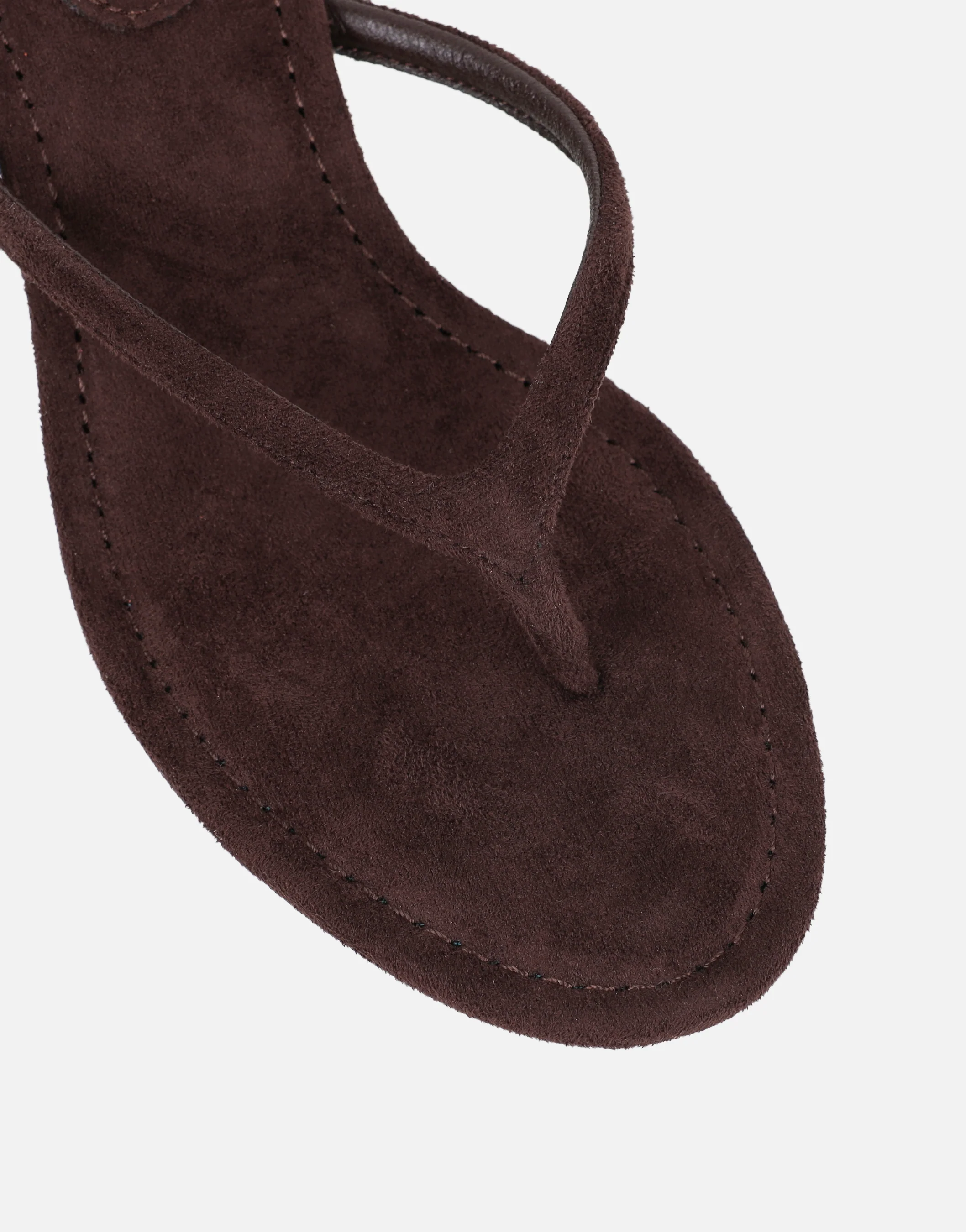 Tramonto Brown Suede Toe Post Heeled Mules - Image 4