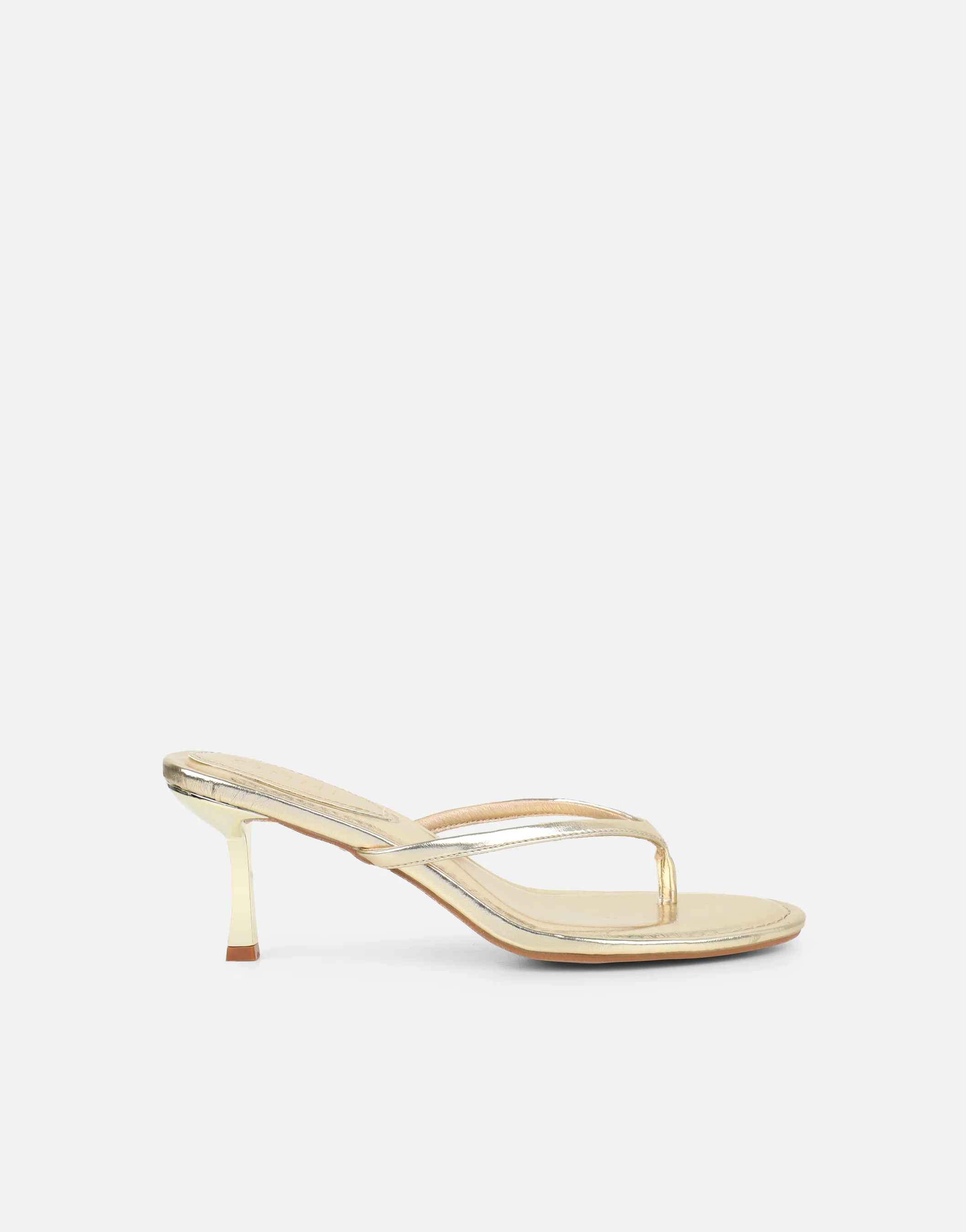 Tramonto Gold Metallic Toe Post Heeled Mules - Image 2