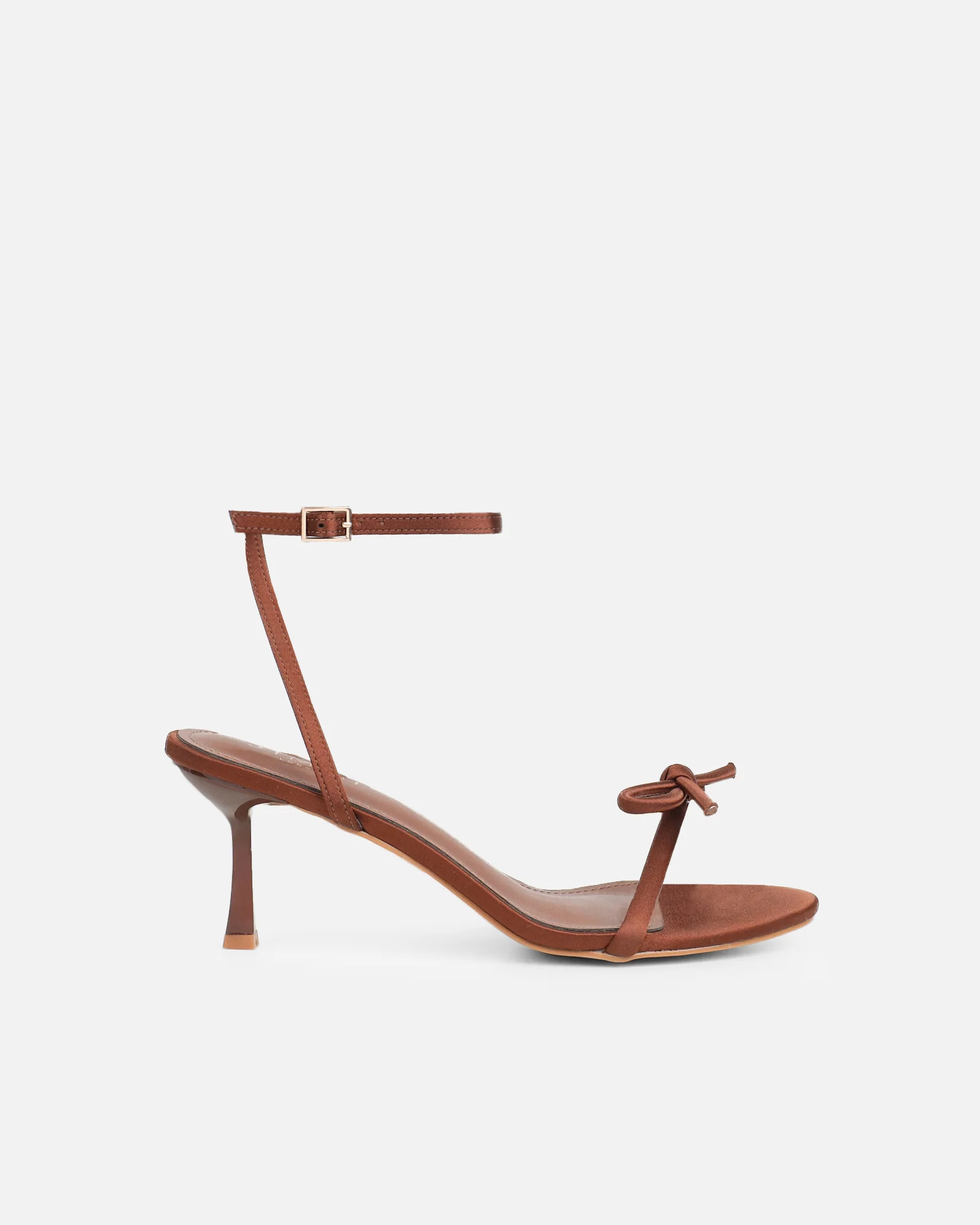 Trina Brown Satin Bow Low Heeled Sandals - Image 2